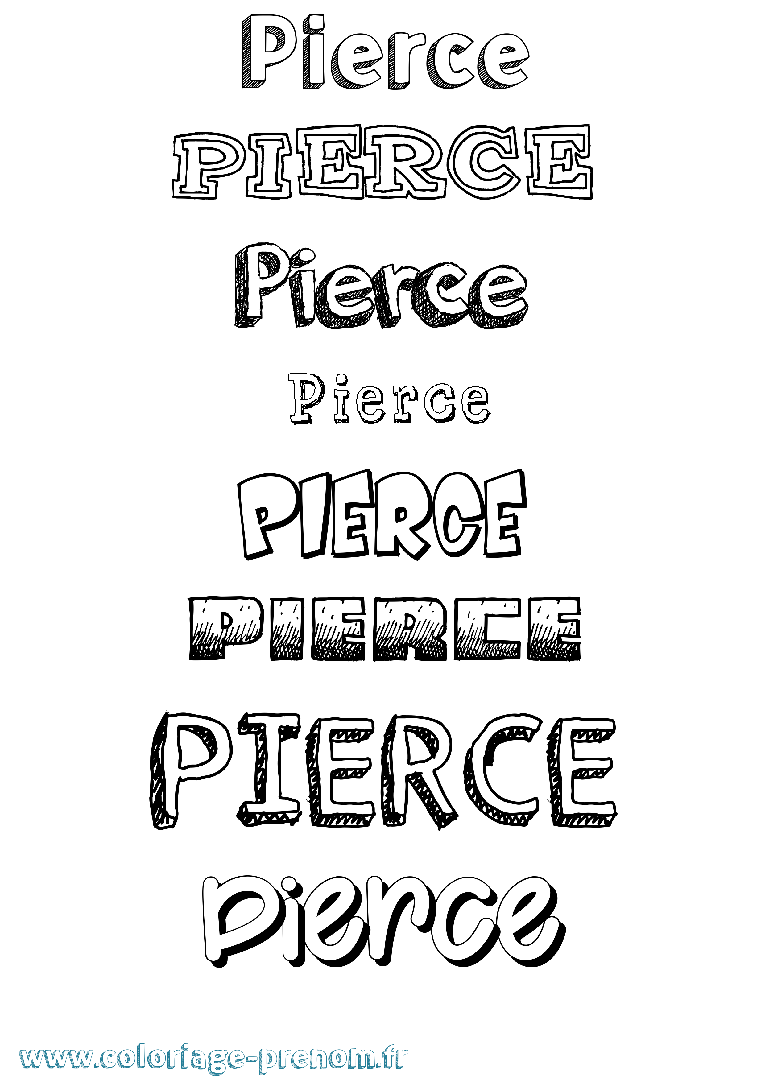Coloriage prénom Pierce Dessiné