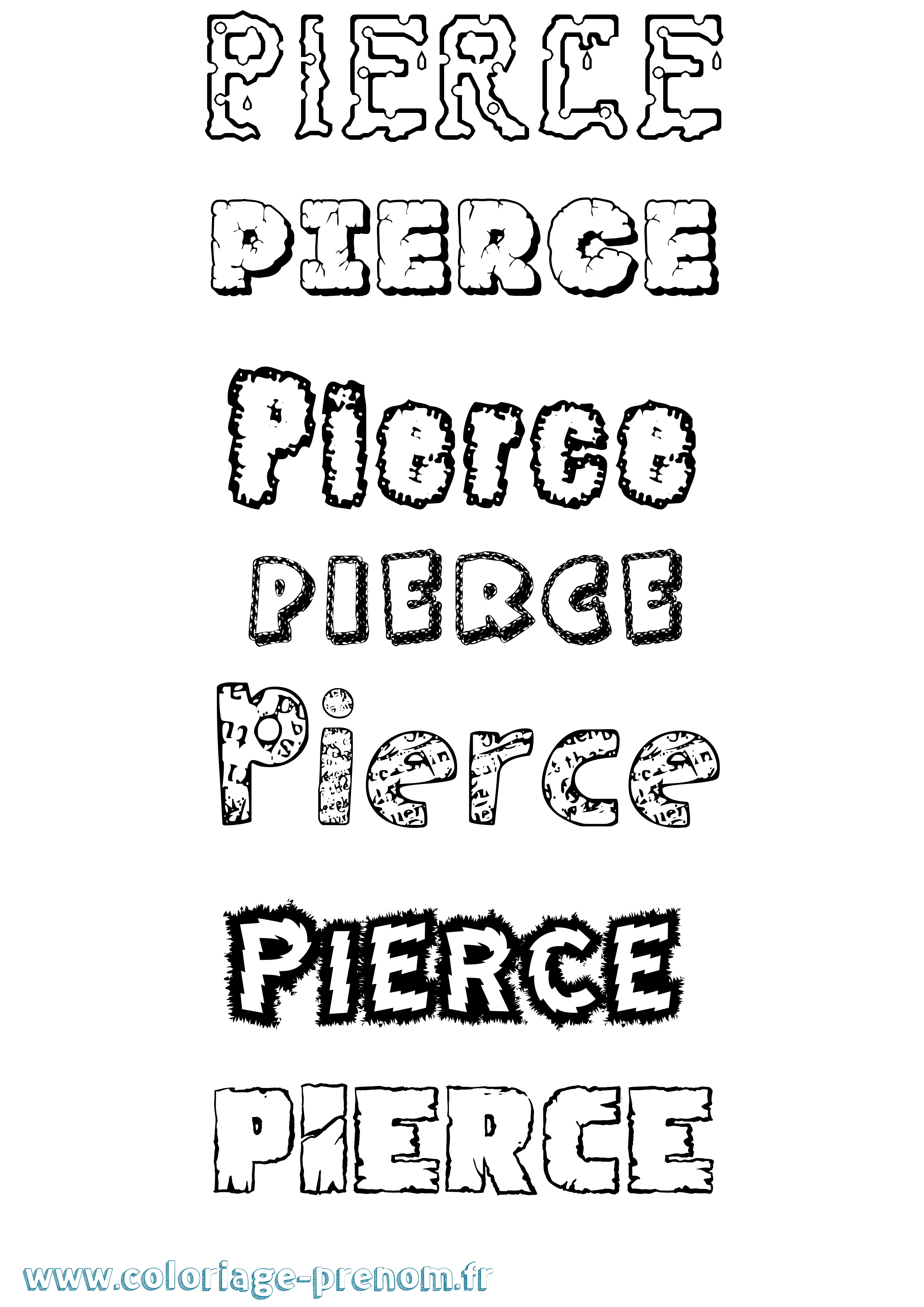 Coloriage Pierce Destructuré Coloriage prénom Pierce Destructuré