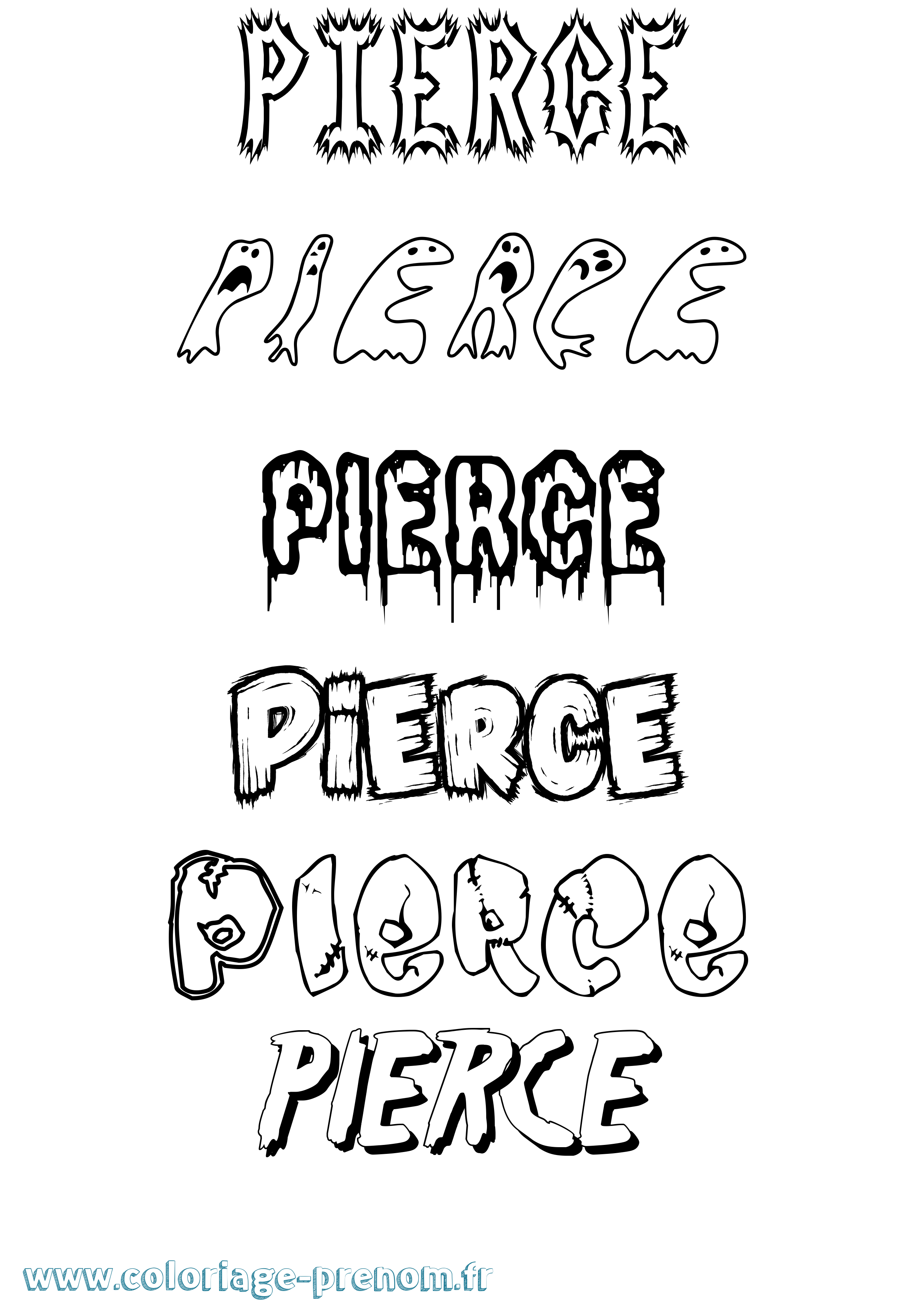 Coloriage prénom Pierce Frisson