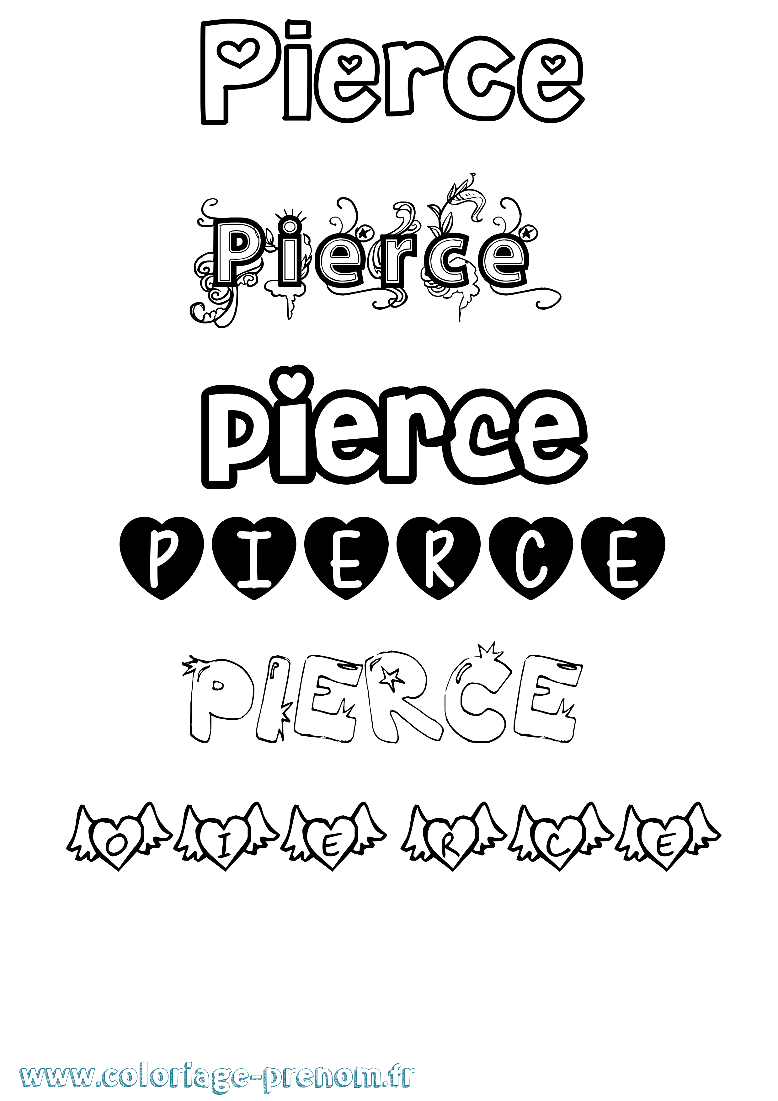 Coloriage Pierce Girly Coloriage prénom Pierce Girly
