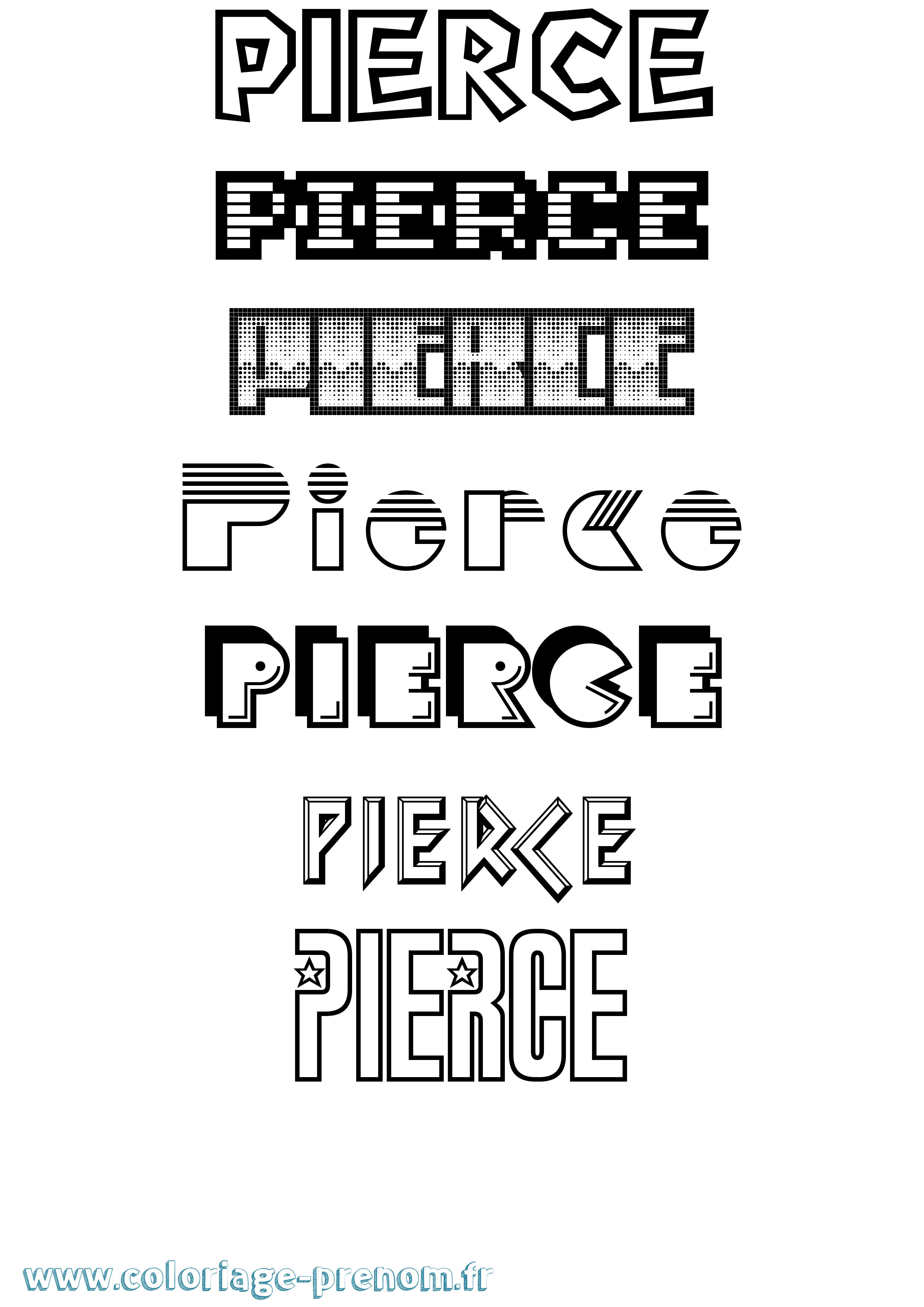 Coloriage Pierce Jeux Vidéos Coloriage prénom Pierce Jeux Vidéos