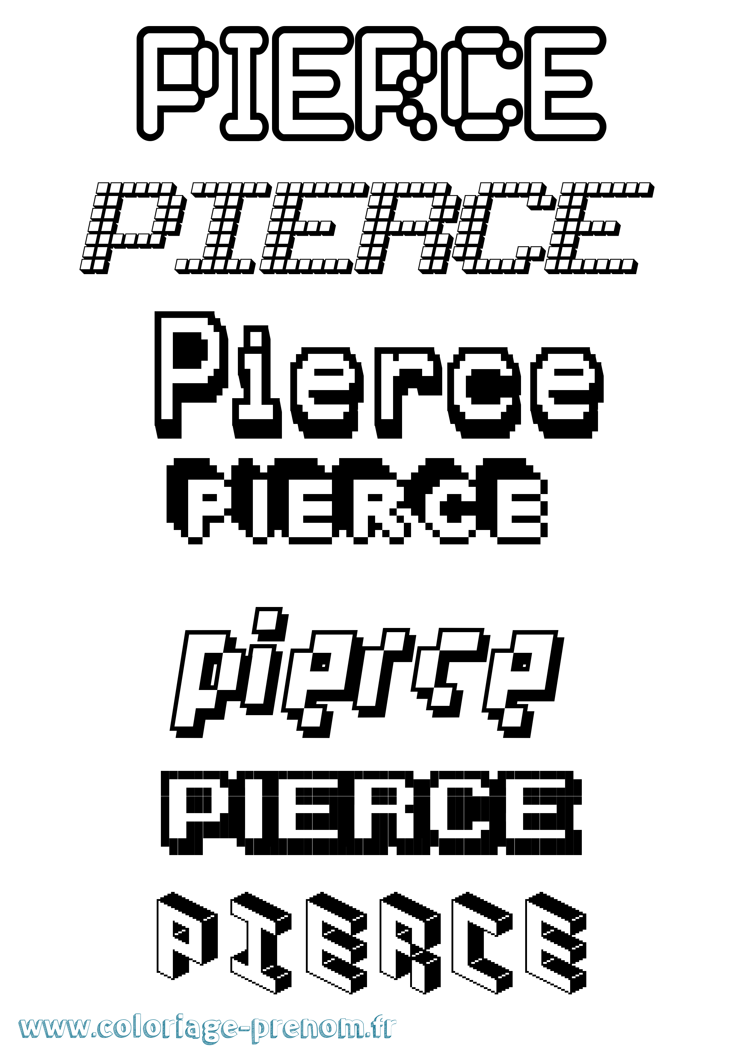 Coloriage Pierce Pixel Coloriage prénom Pierce Pixel