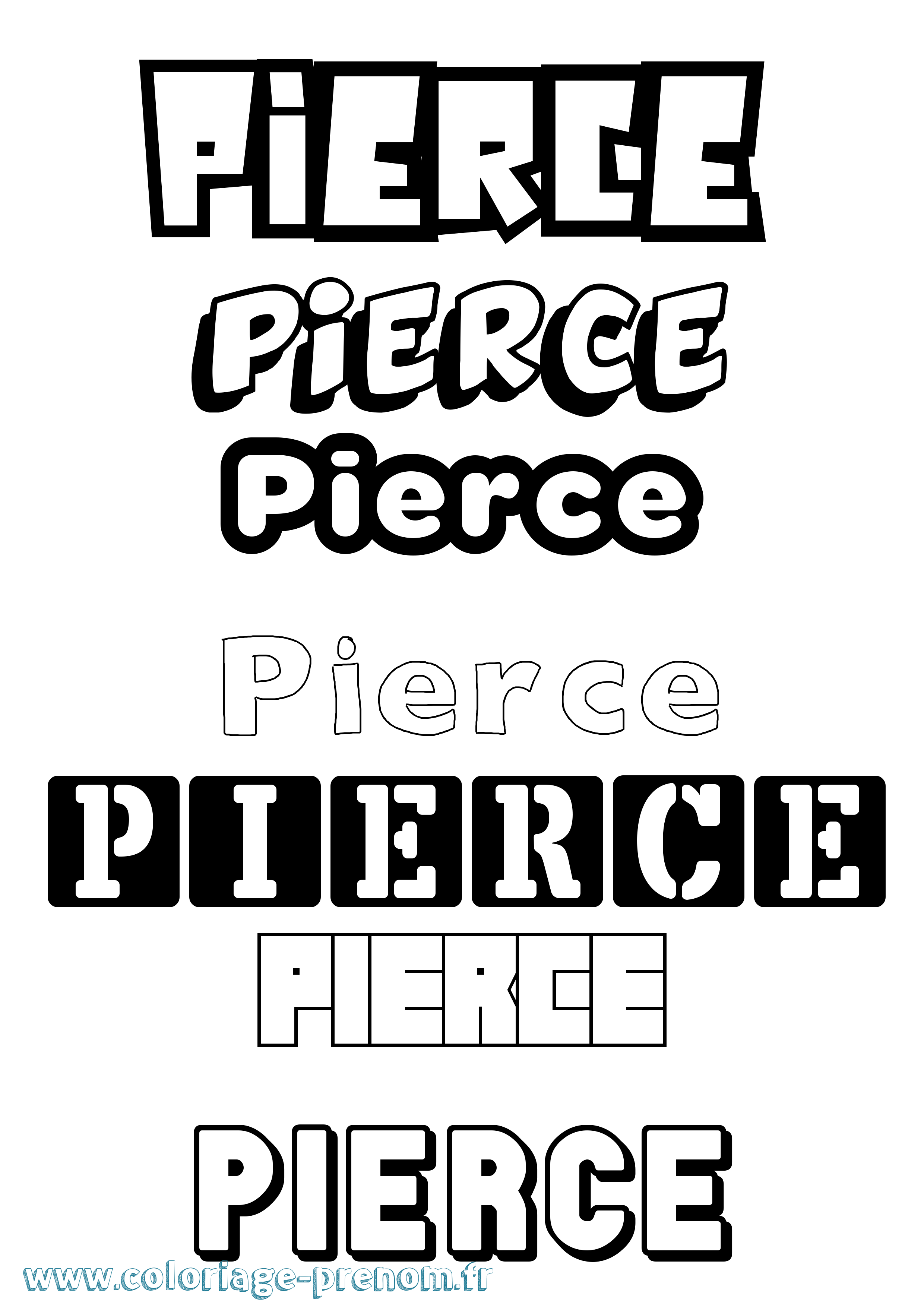 Coloriage prénom Pierce Simple