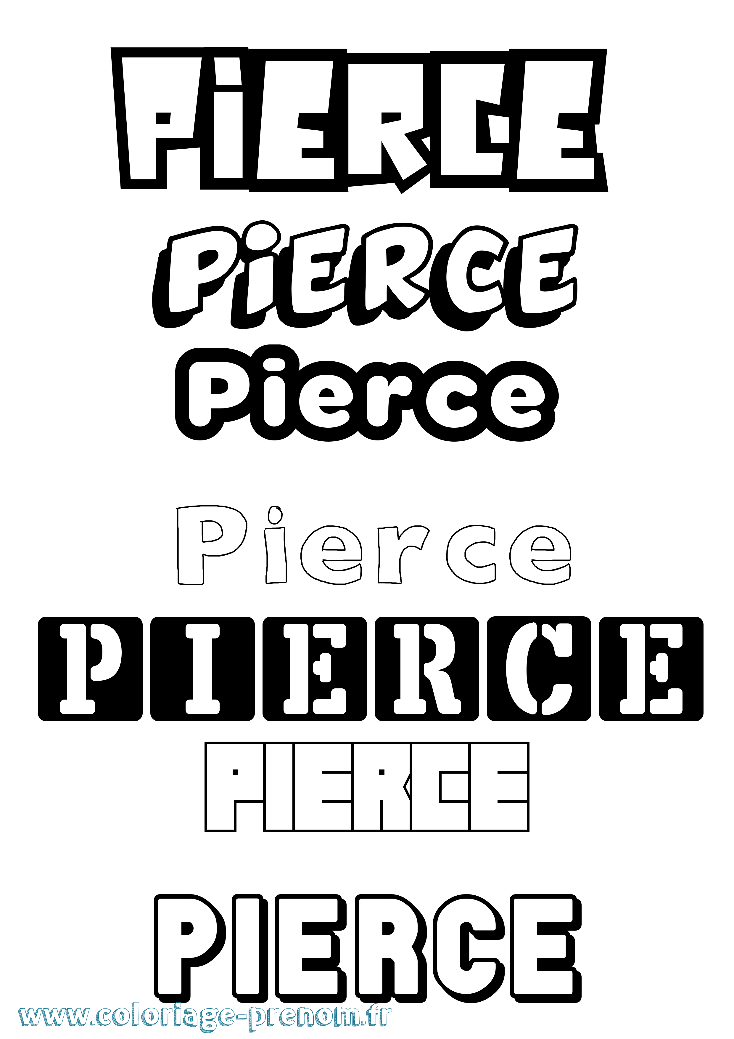 Coloriage Pierce Simple Coloriage prénom Pierce Simple