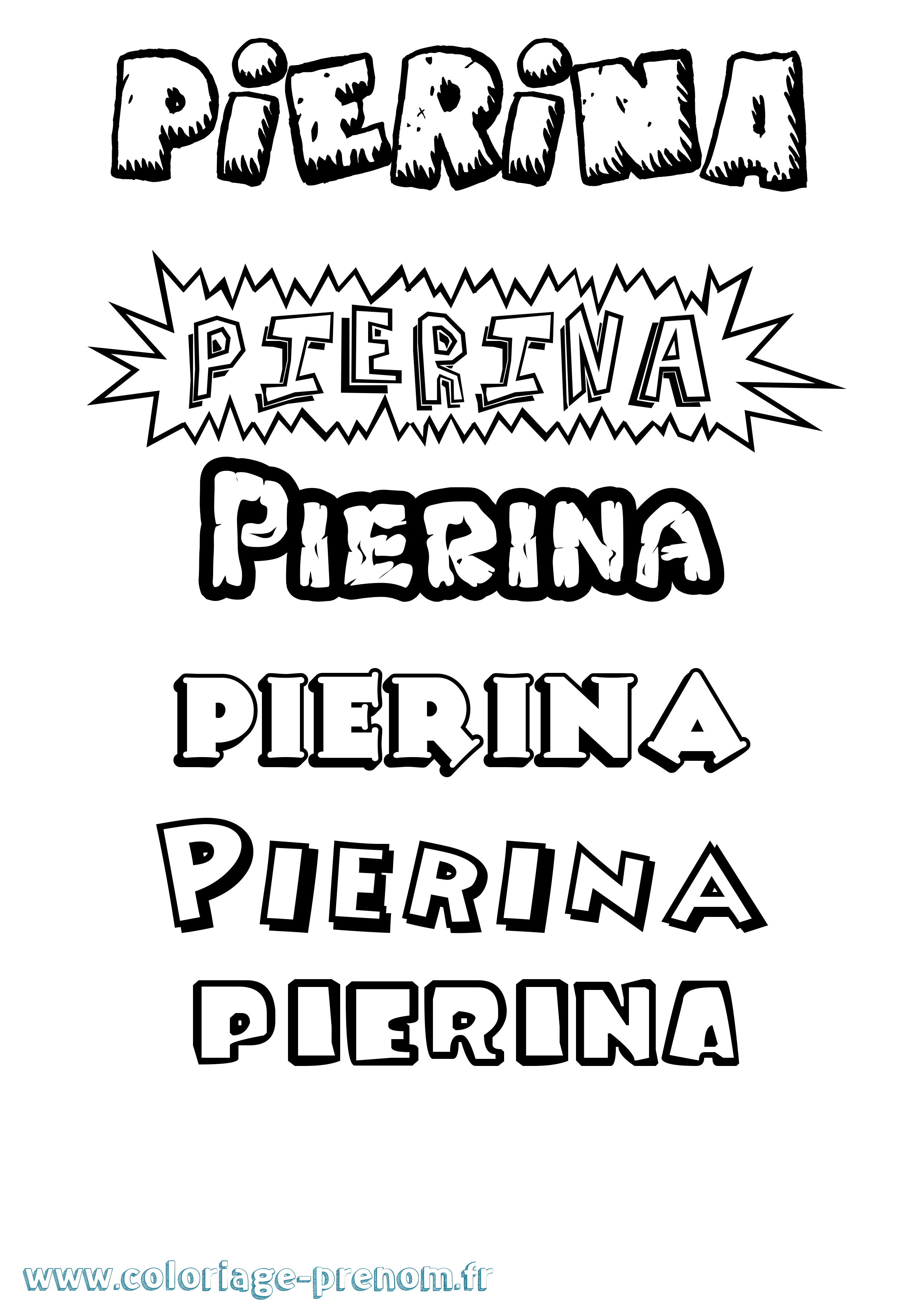 Coloriage prénom Pierina Dessin Animé