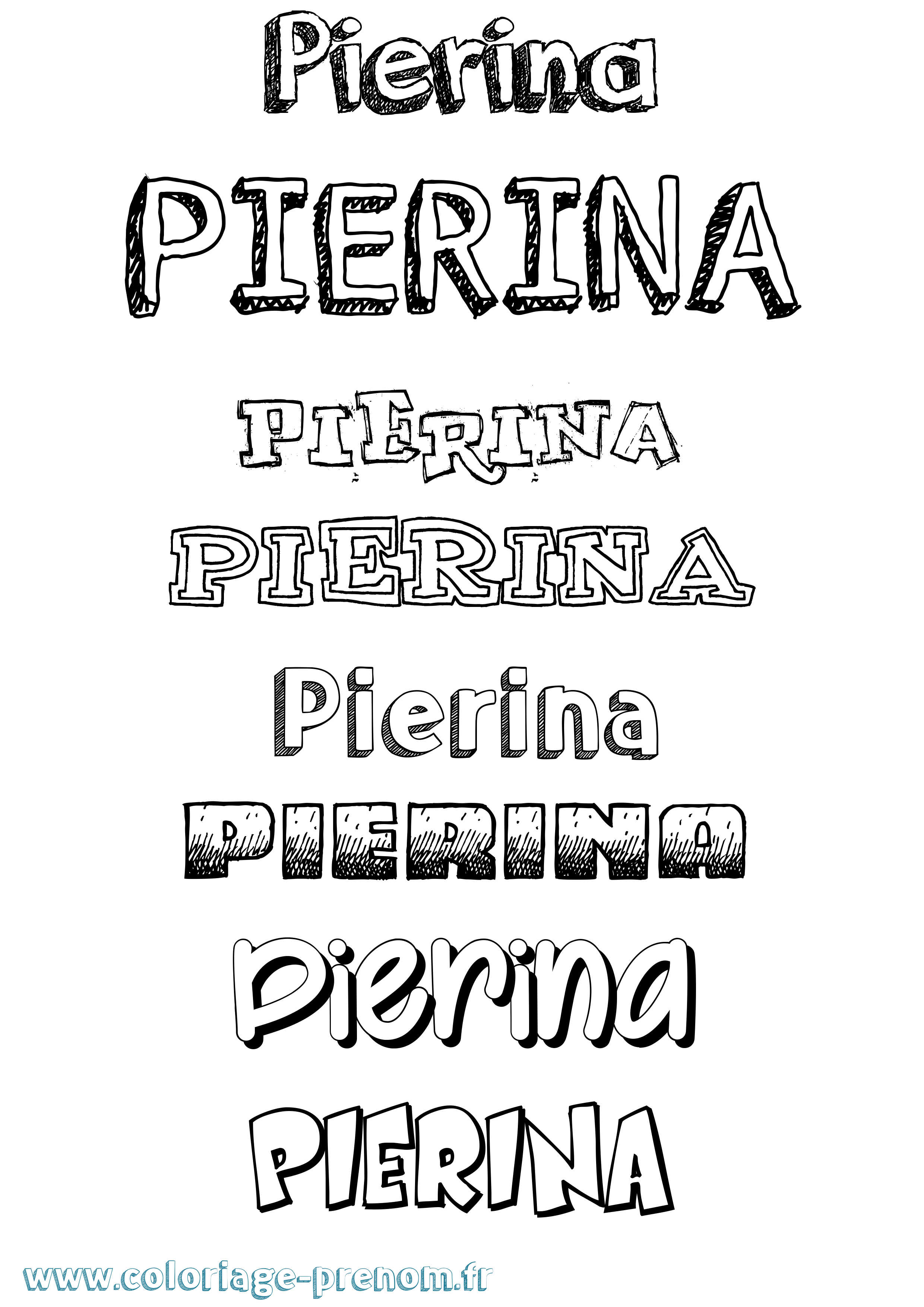 Coloriage prénom Pierina Dessiné