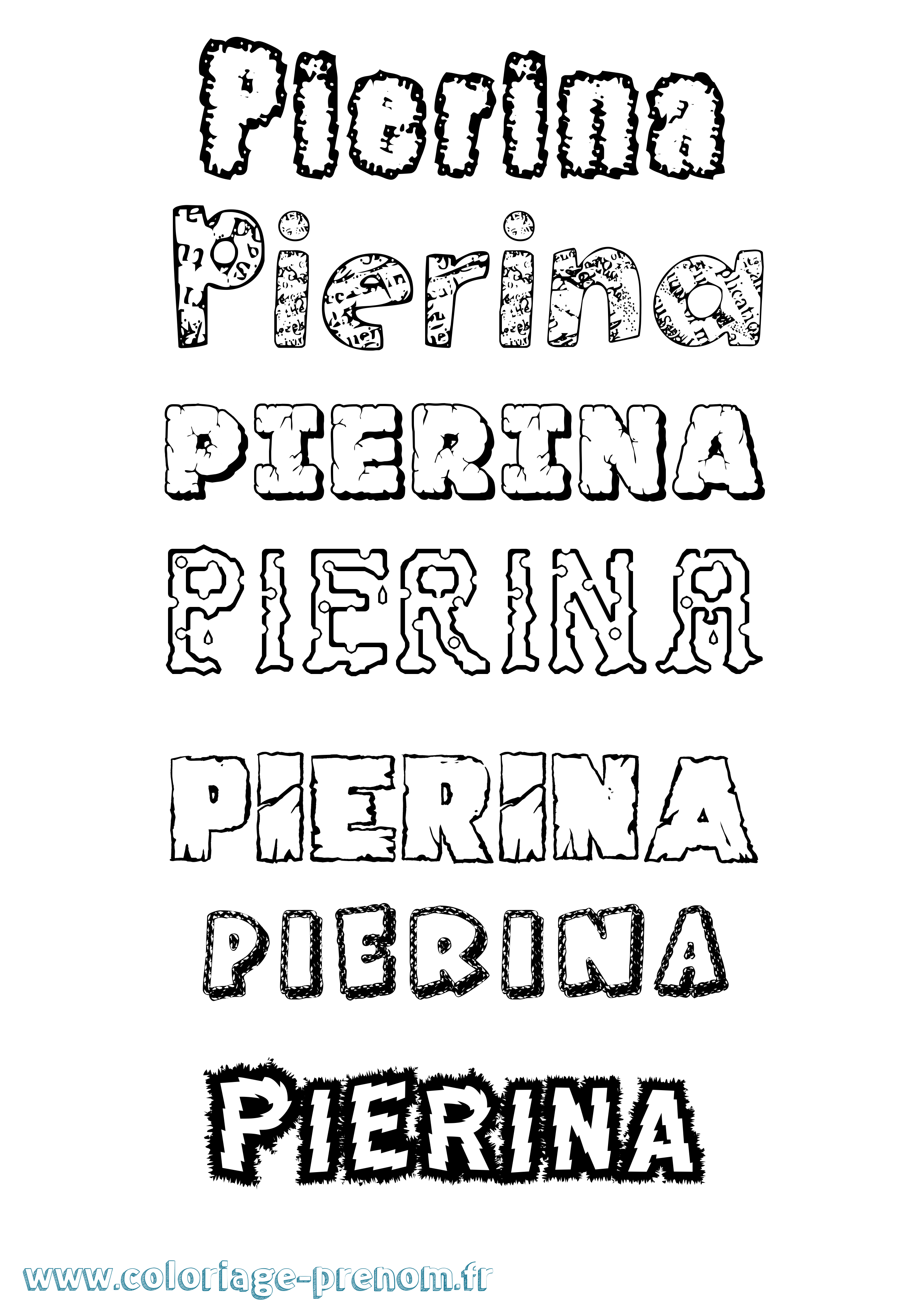 Coloriage Pierina Destructuré Coloriage prénom Pierina Destructuré