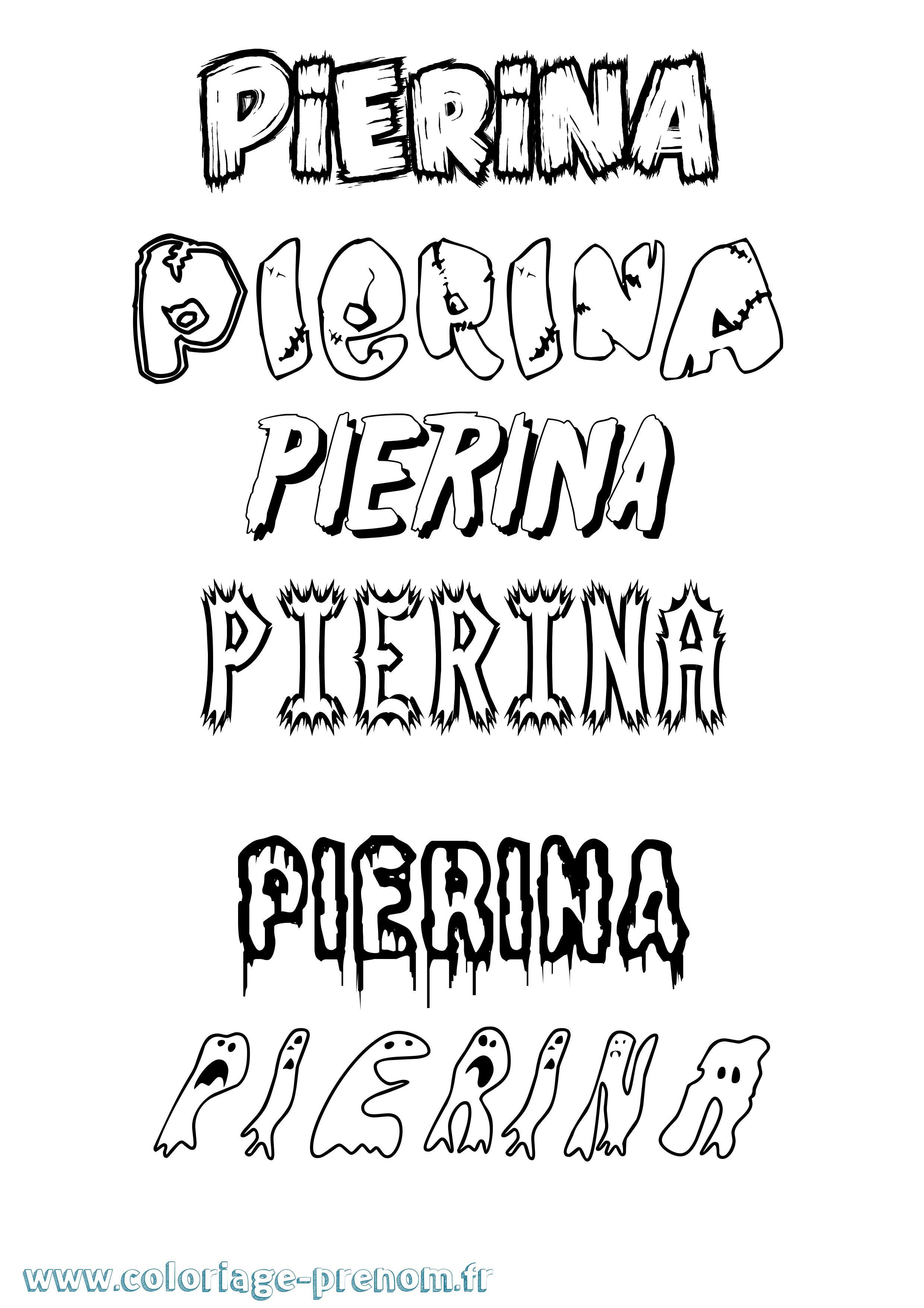 Coloriage Pierina Frisson Coloriage prénom Pierina Frisson