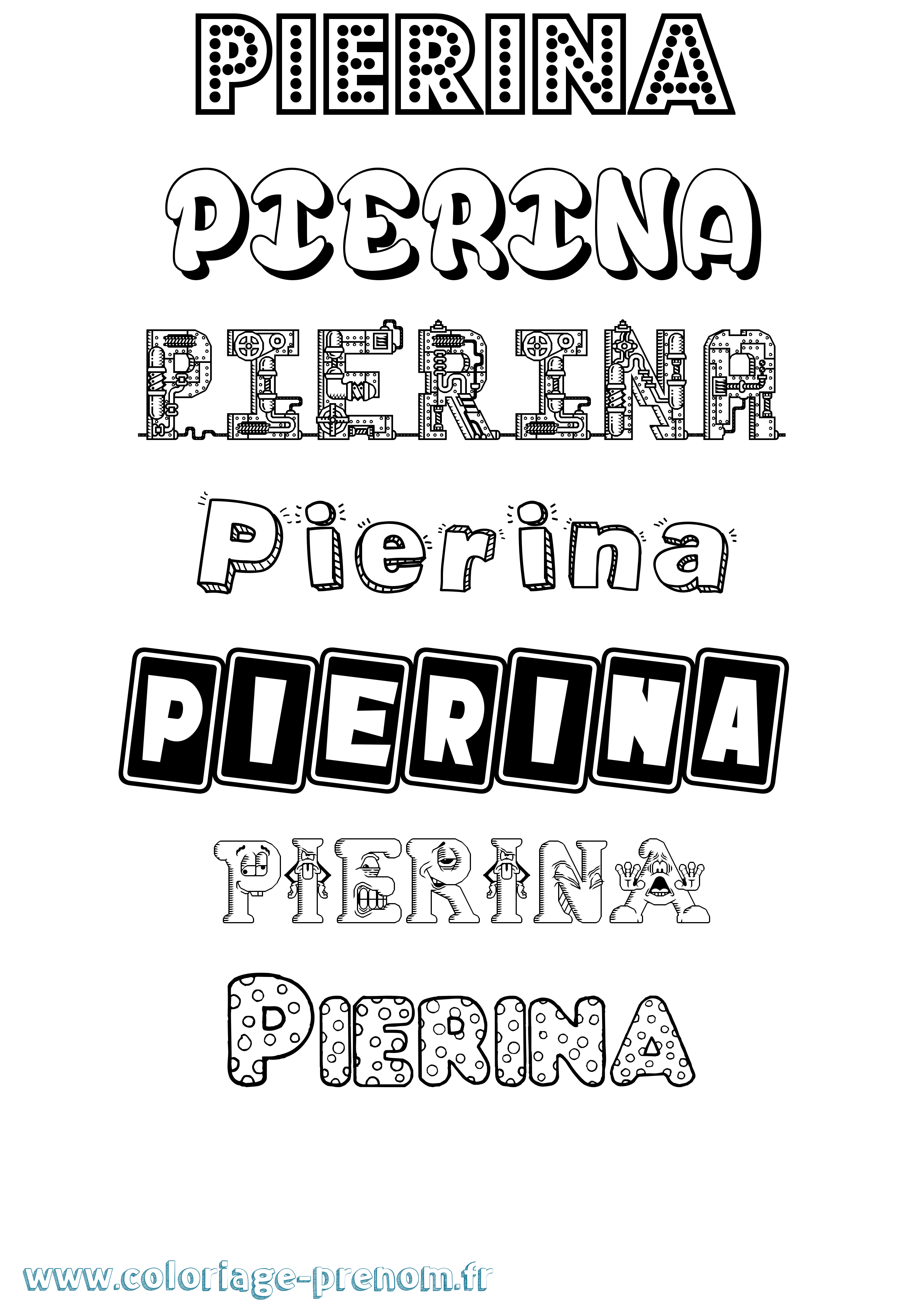 Coloriage Pierina Fun Coloriage prénom Pierina Fun