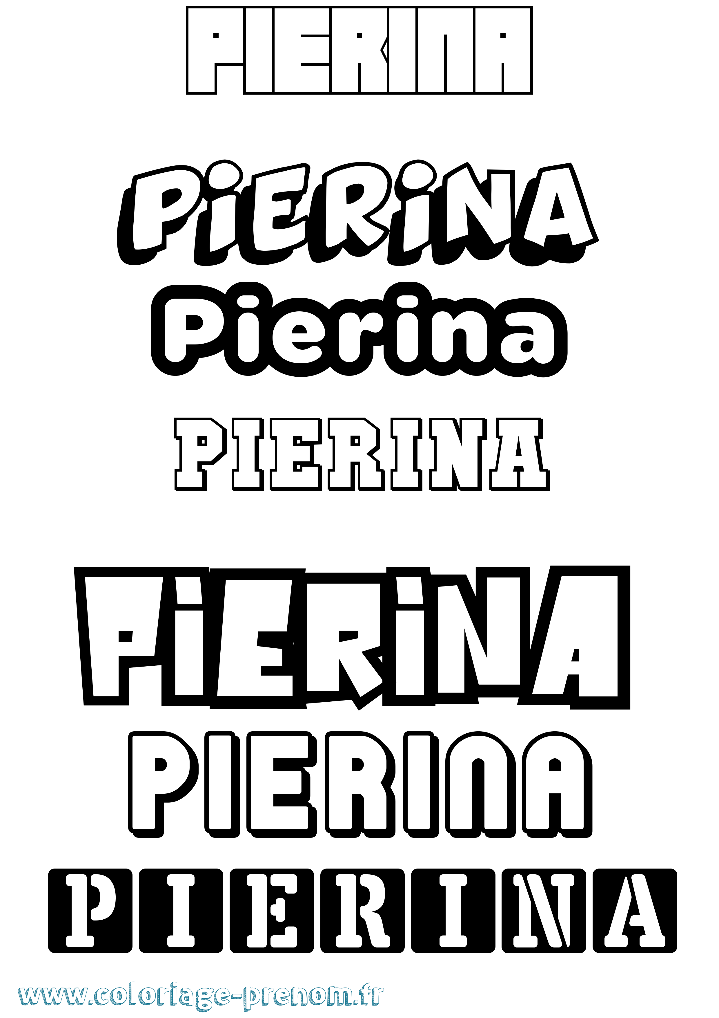 Coloriage Pierina Simple Coloriage prénom Pierina Simple