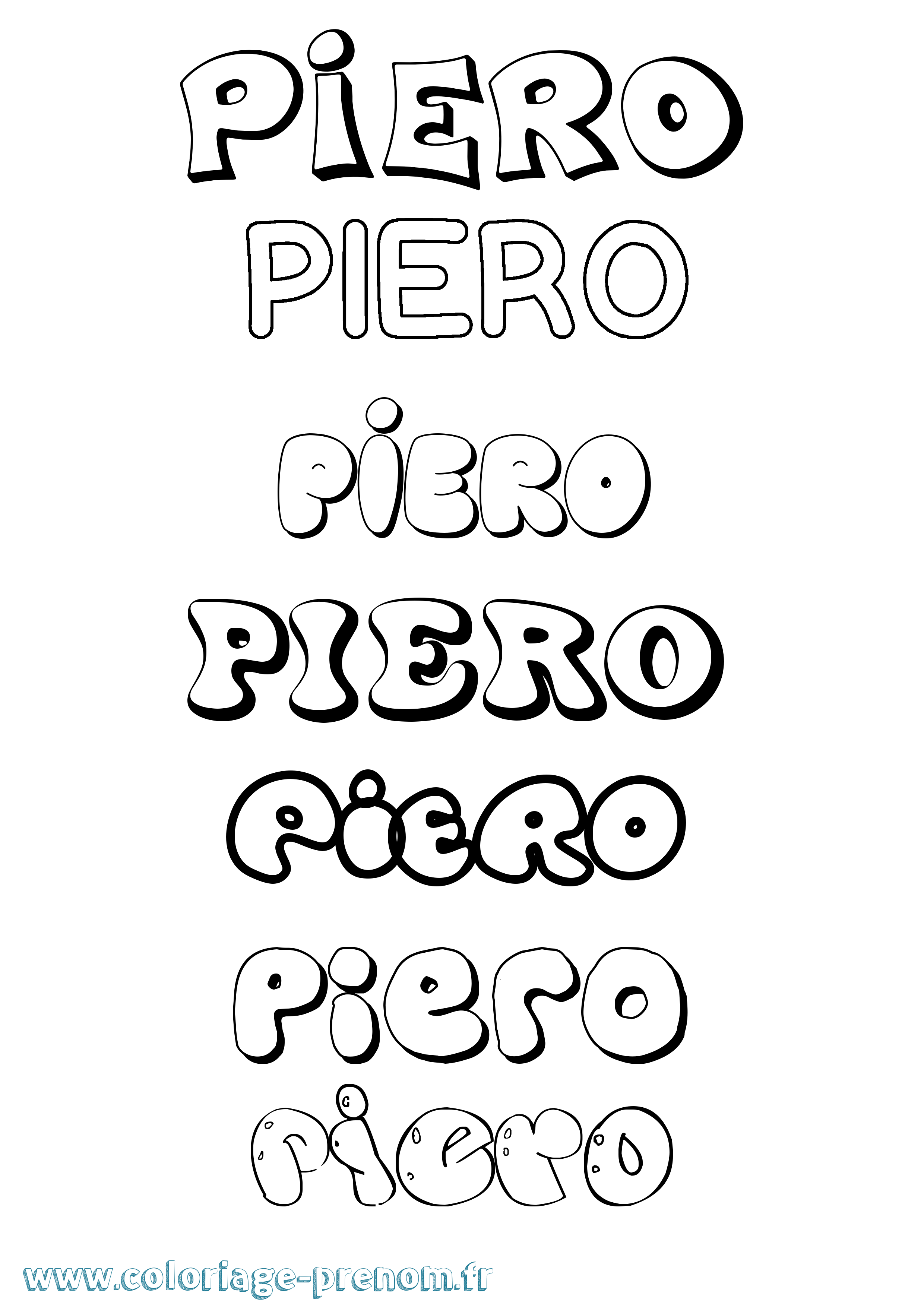 Coloriage Piero Bubble Coloriage prénom Piero Bubble