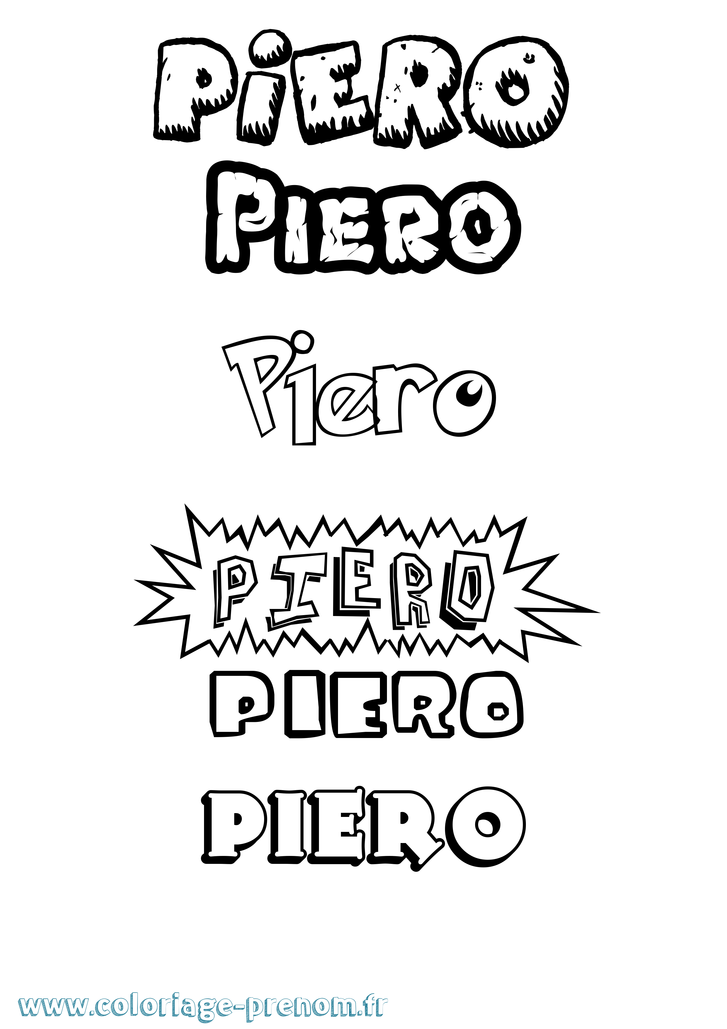 Coloriage Piero Dessin Animé Coloriage prénom Piero Dessin Animé