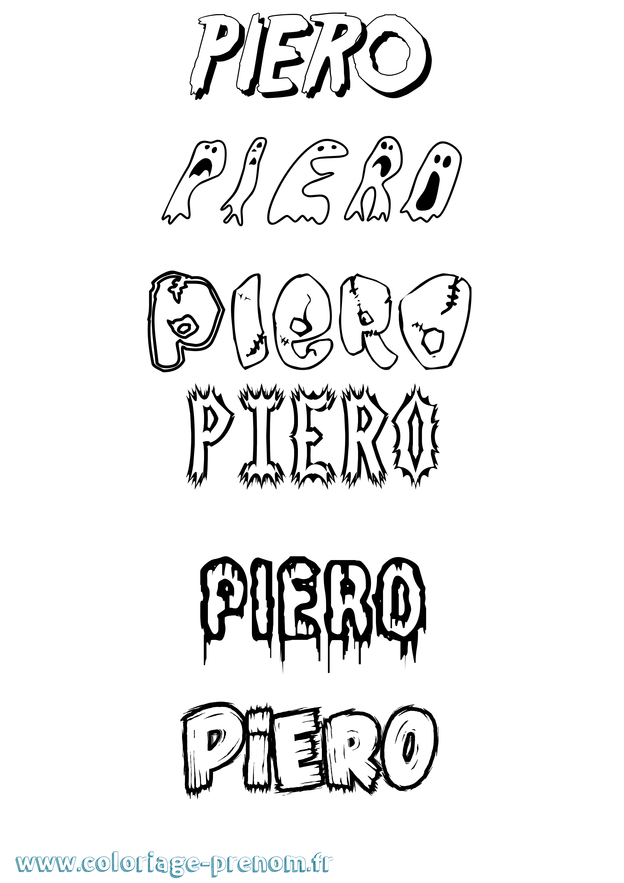 Coloriage Piero Frisson Coloriage prénom Piero Frisson
