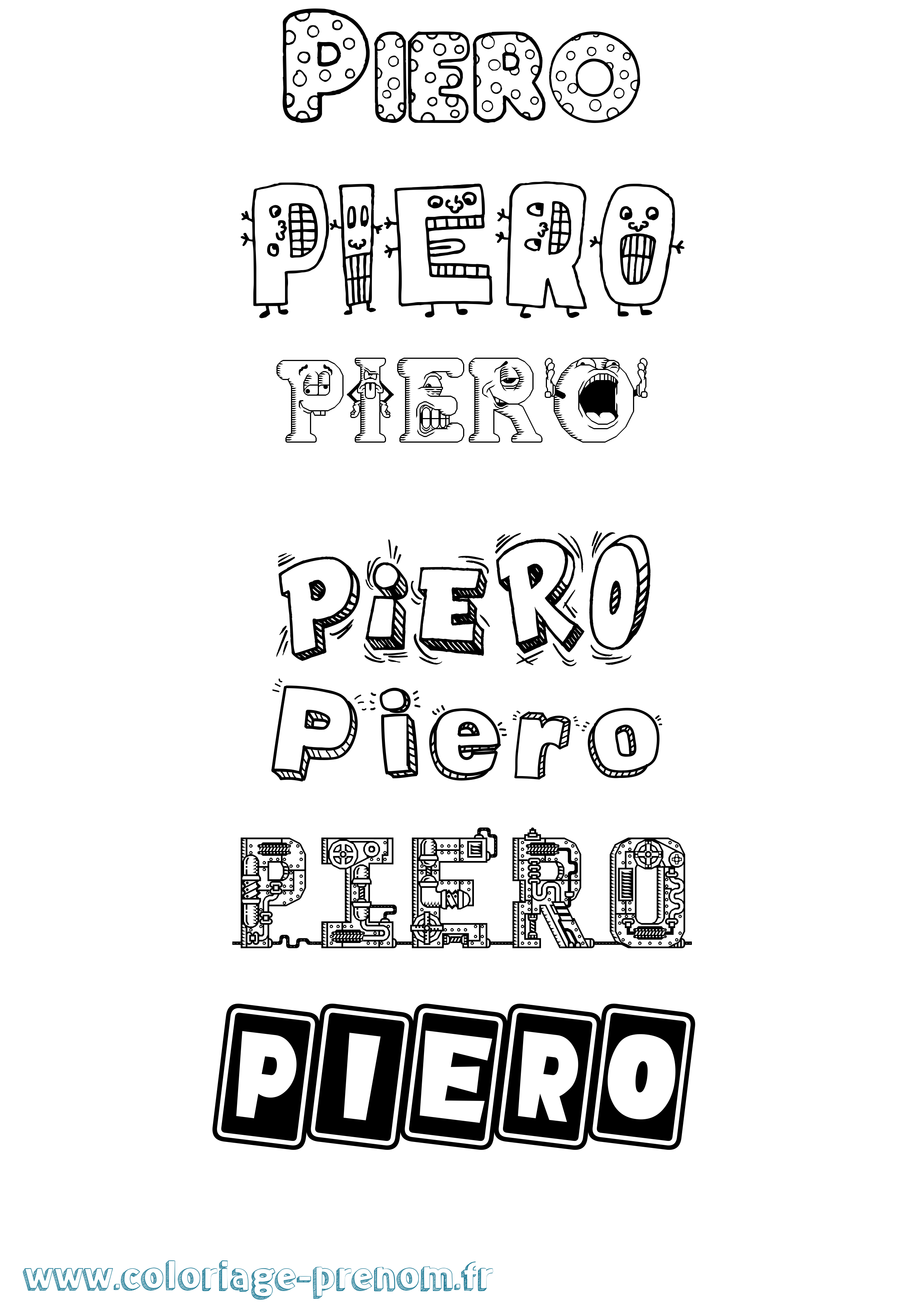 Coloriage prénom Piero Fun