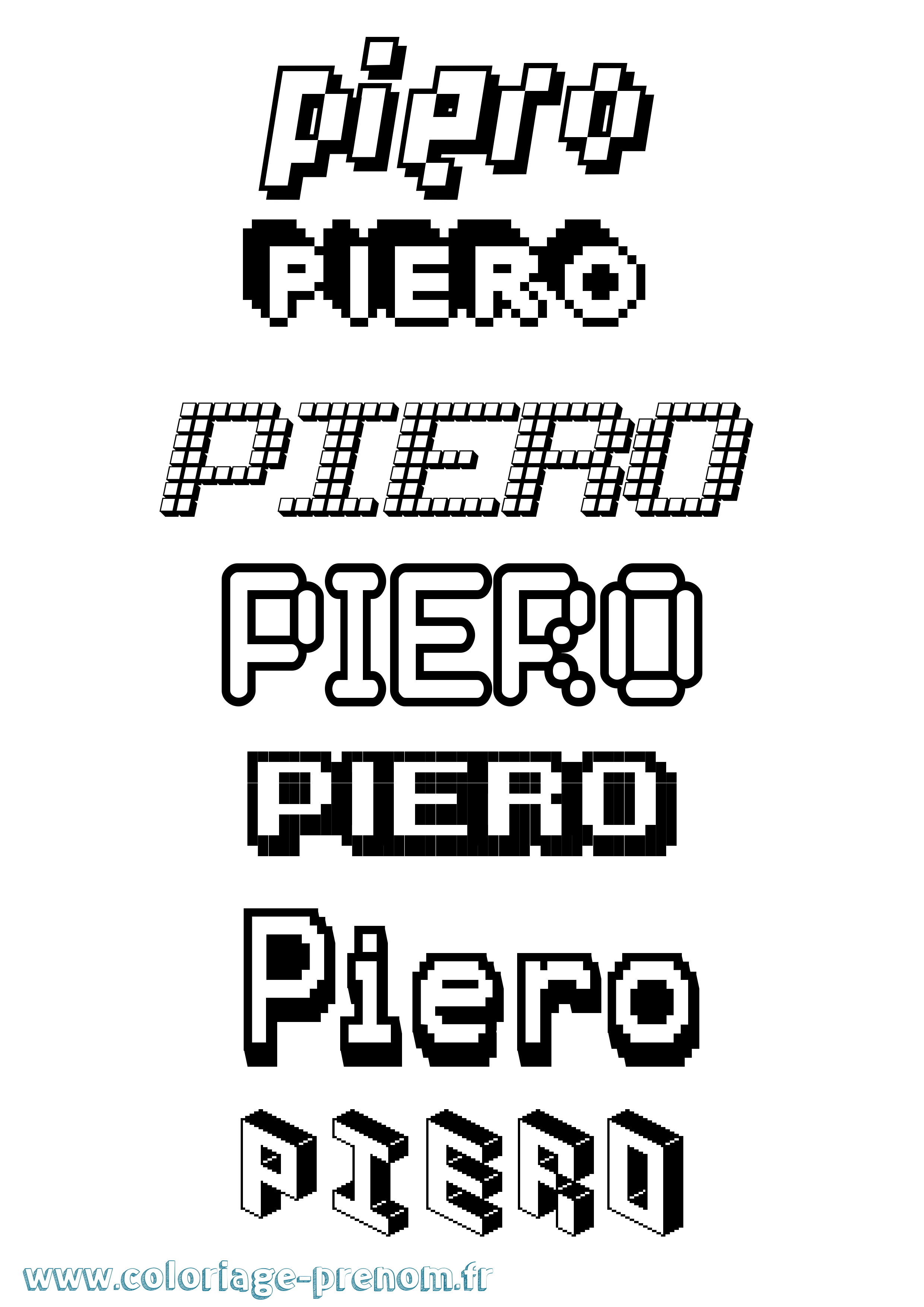 Coloriage Piero Pixel Coloriage prénom Piero Pixel