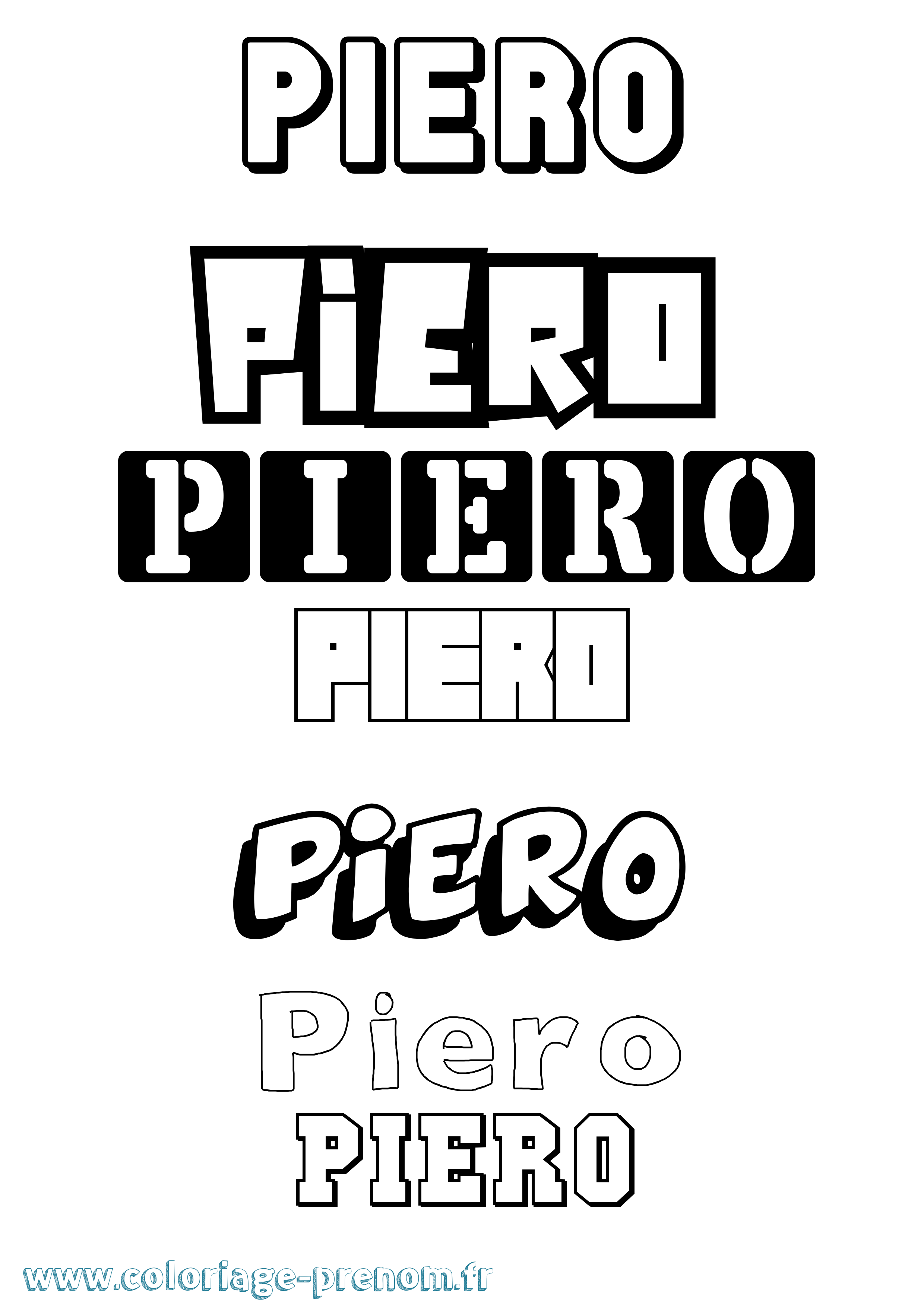 Coloriage prénom Piero Simple