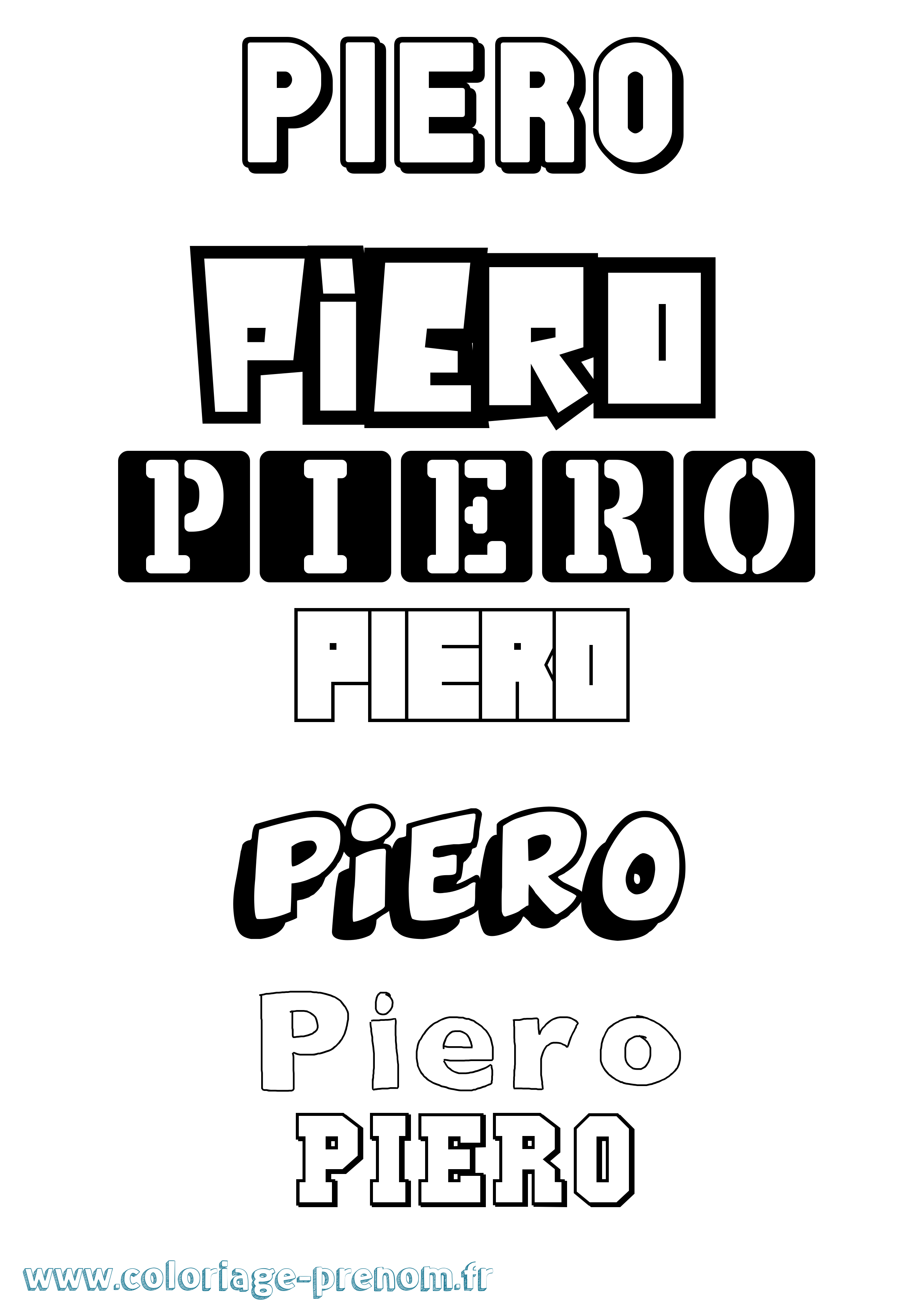 Coloriage Piero Simple Coloriage prénom Piero Simple