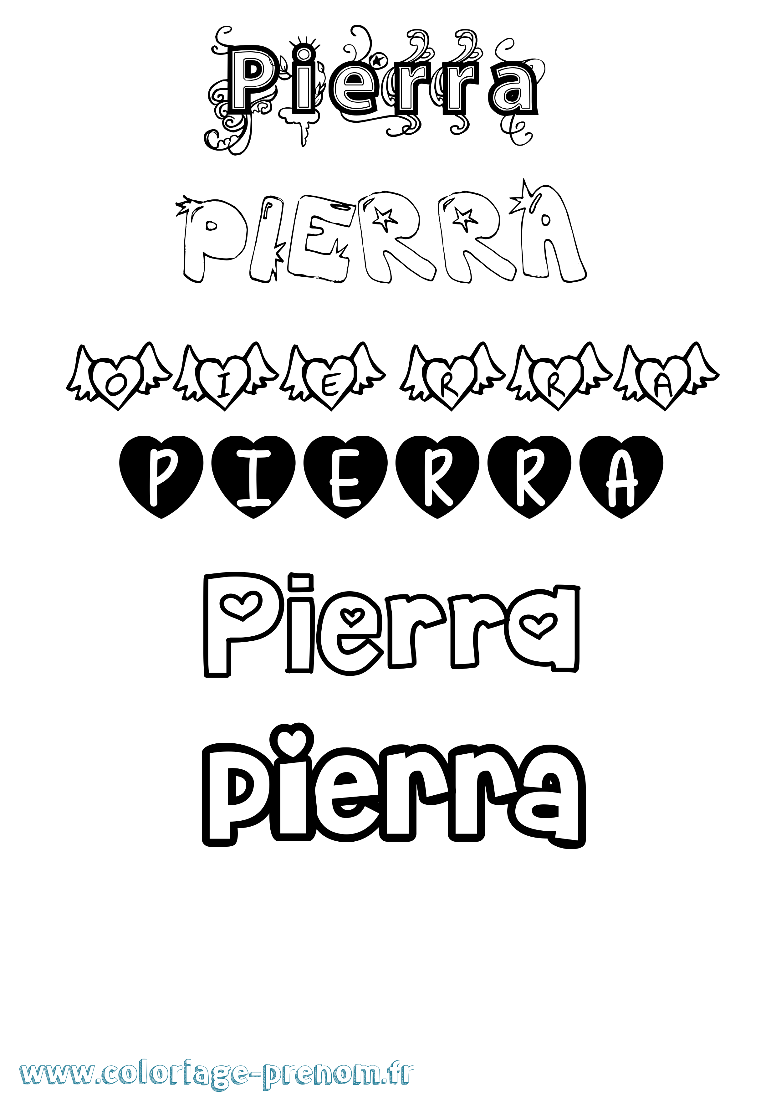Coloriage prénom Pierra Girly