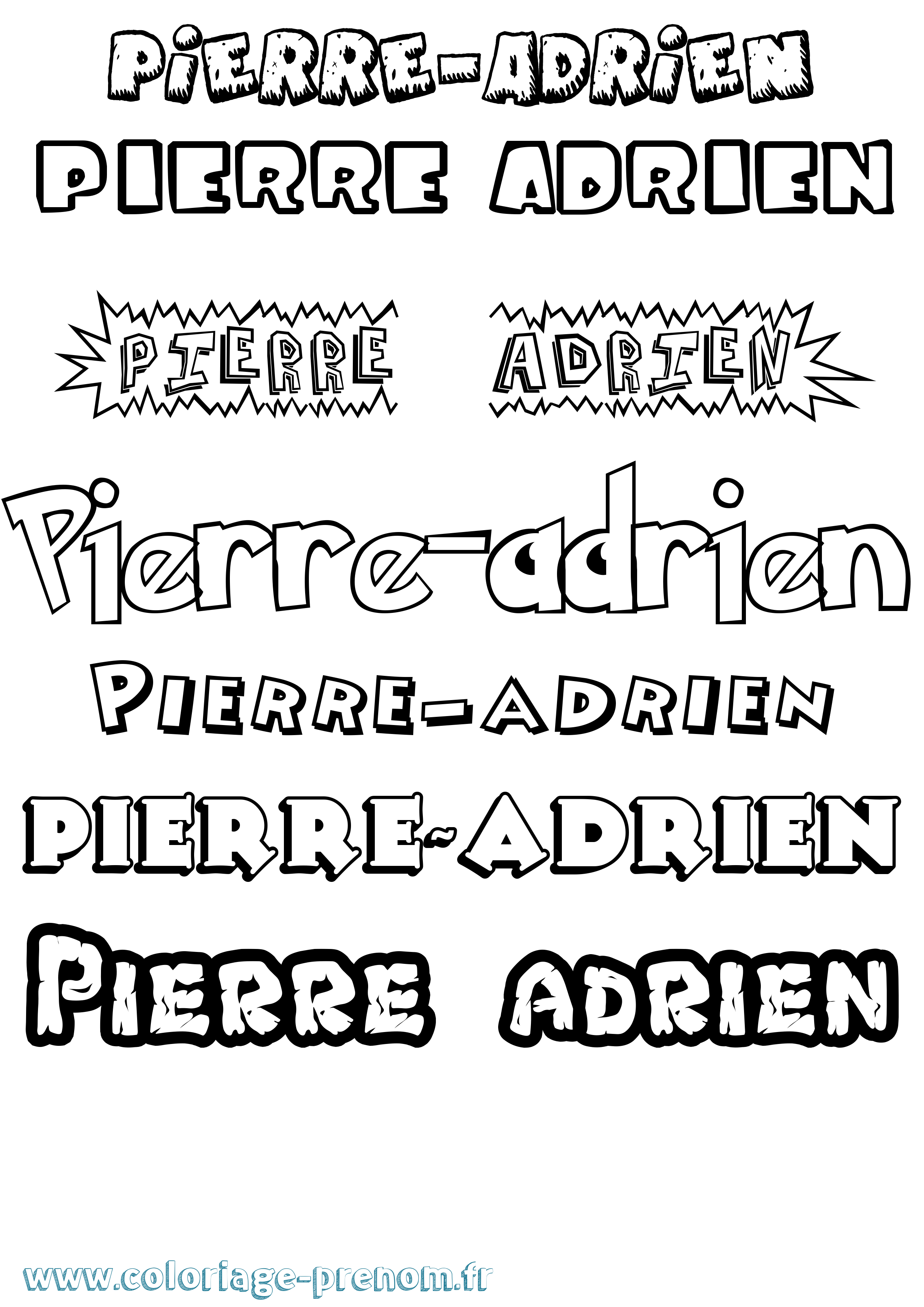 Coloriage prénom Pierre-Adrien Dessin Animé
