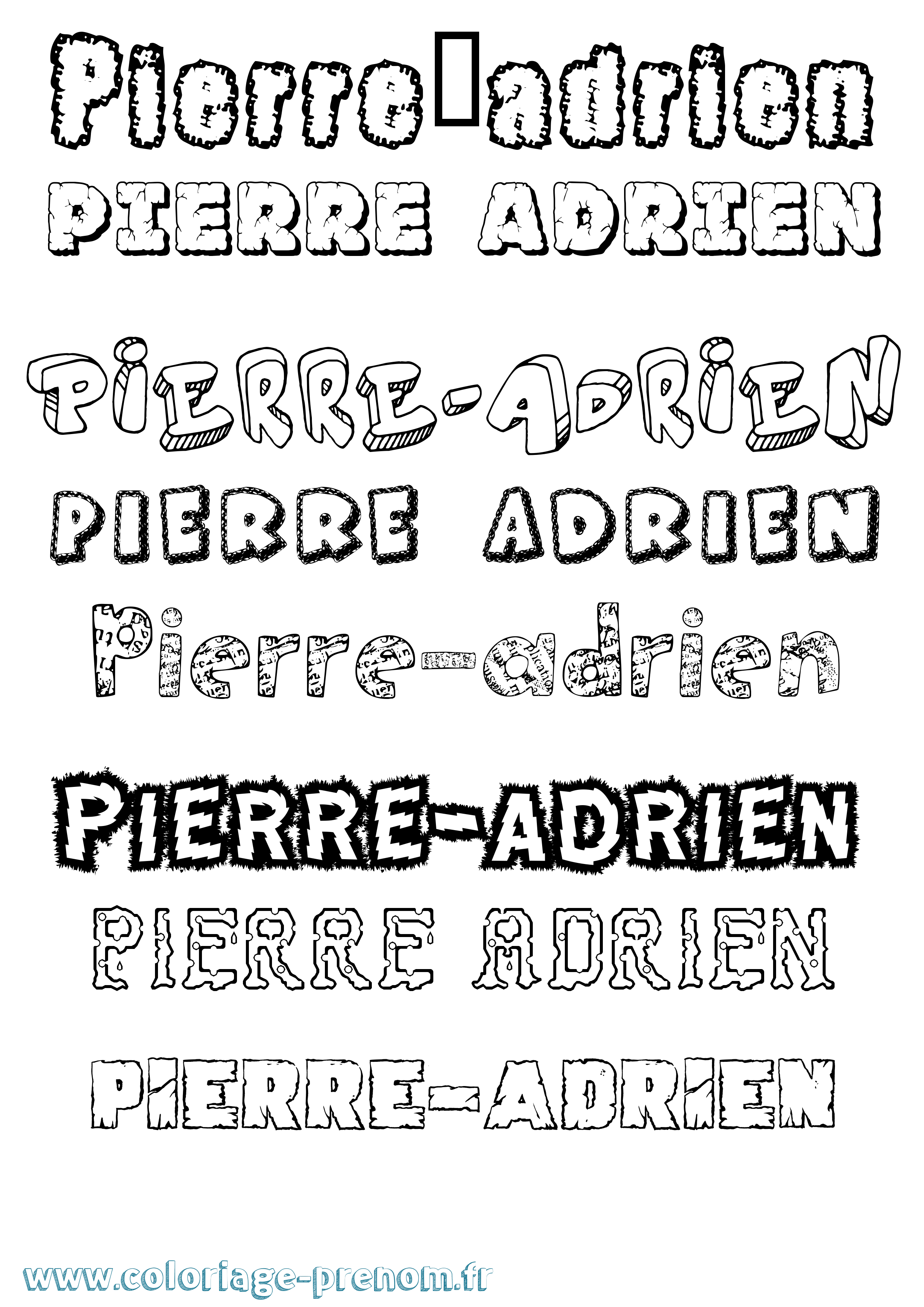 Coloriage prénom Pierre-Adrien Destructuré