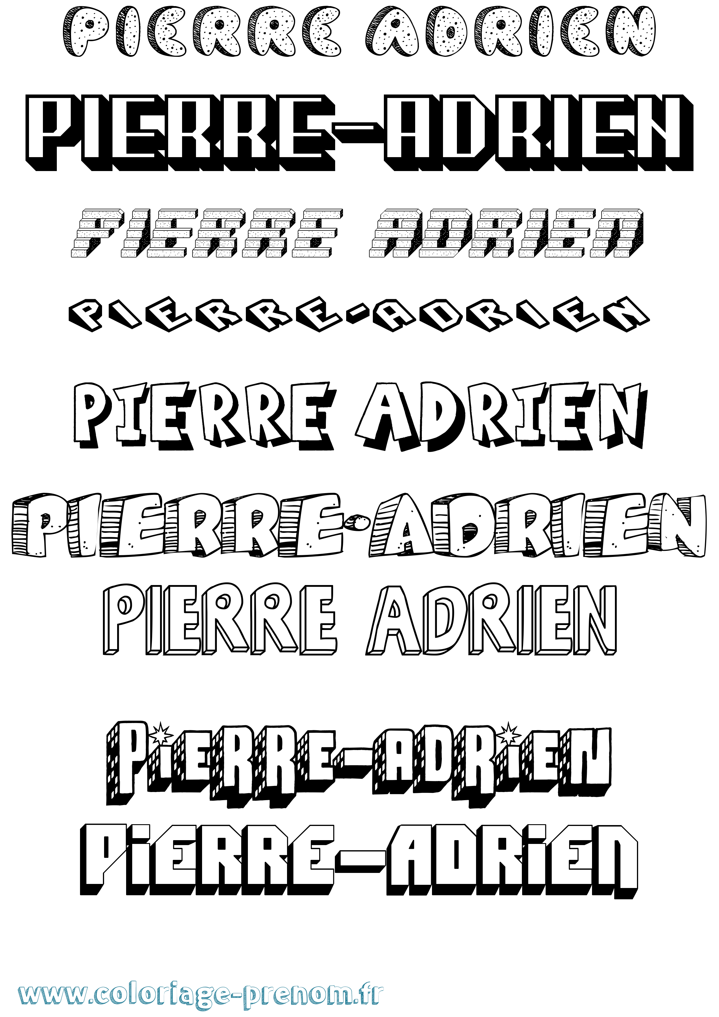 Coloriage prénom Pierre-Adrien Effet 3D