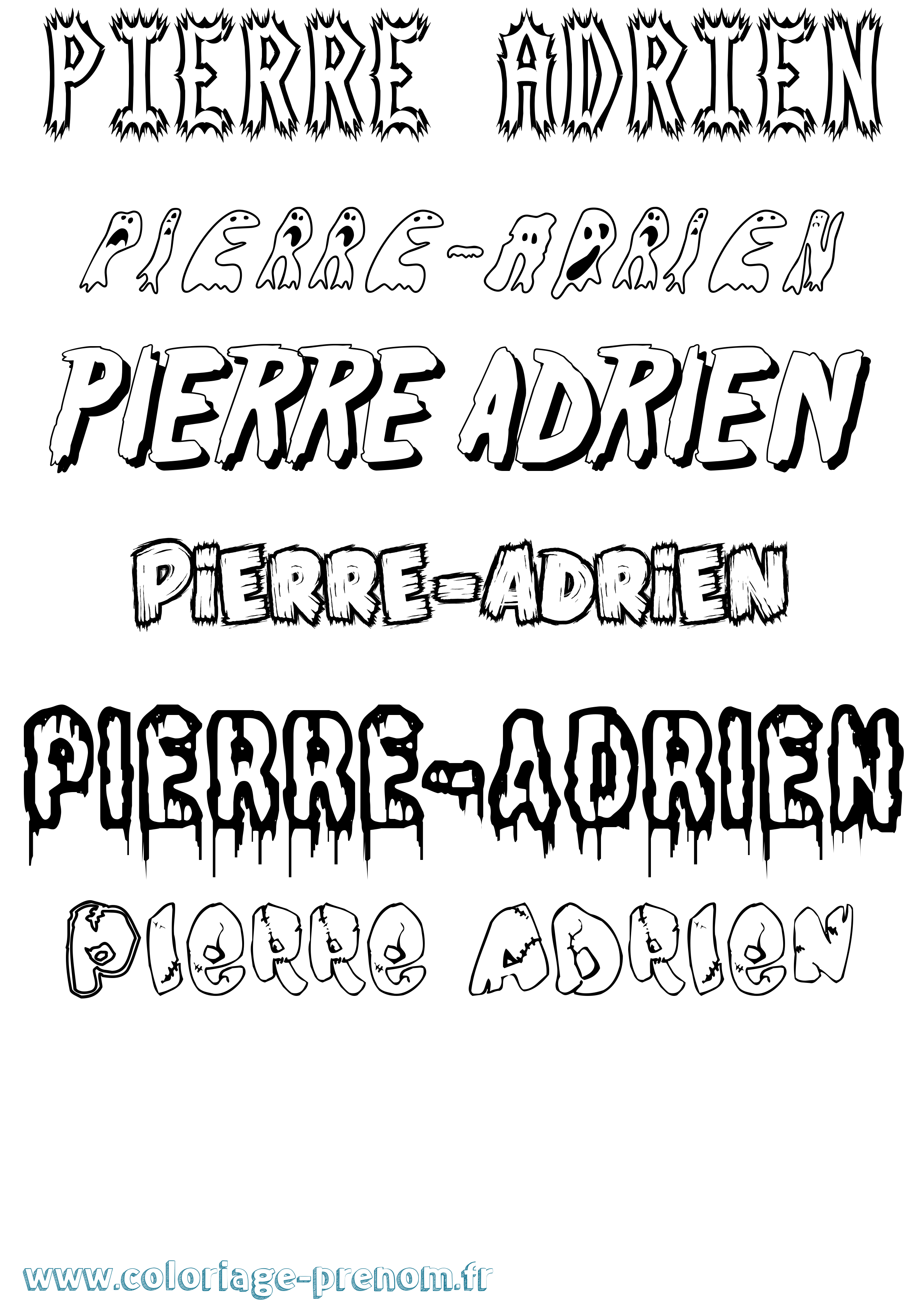 Coloriage prénom Pierre-Adrien Frisson