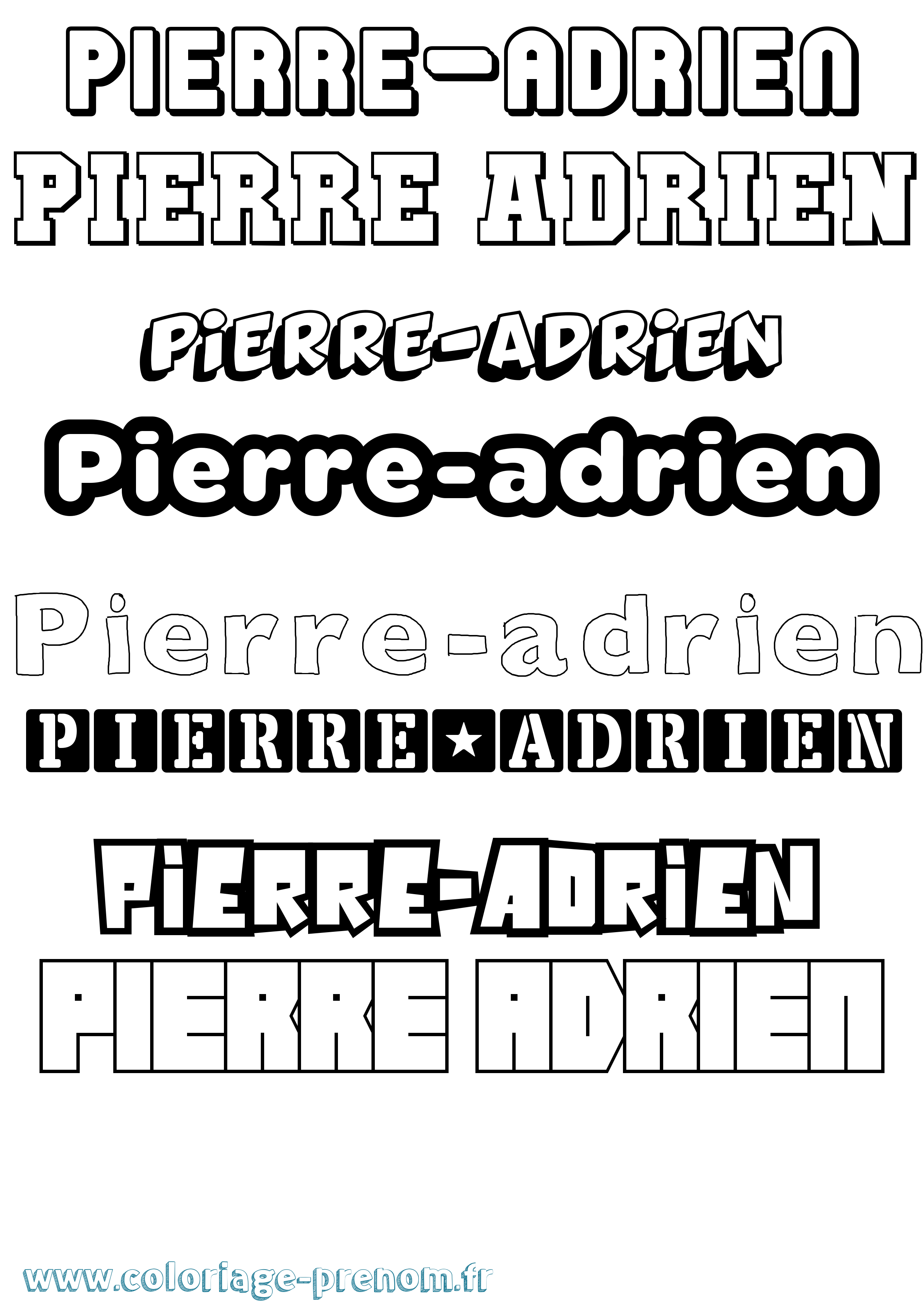 Coloriage prénom Pierre-Adrien Simple