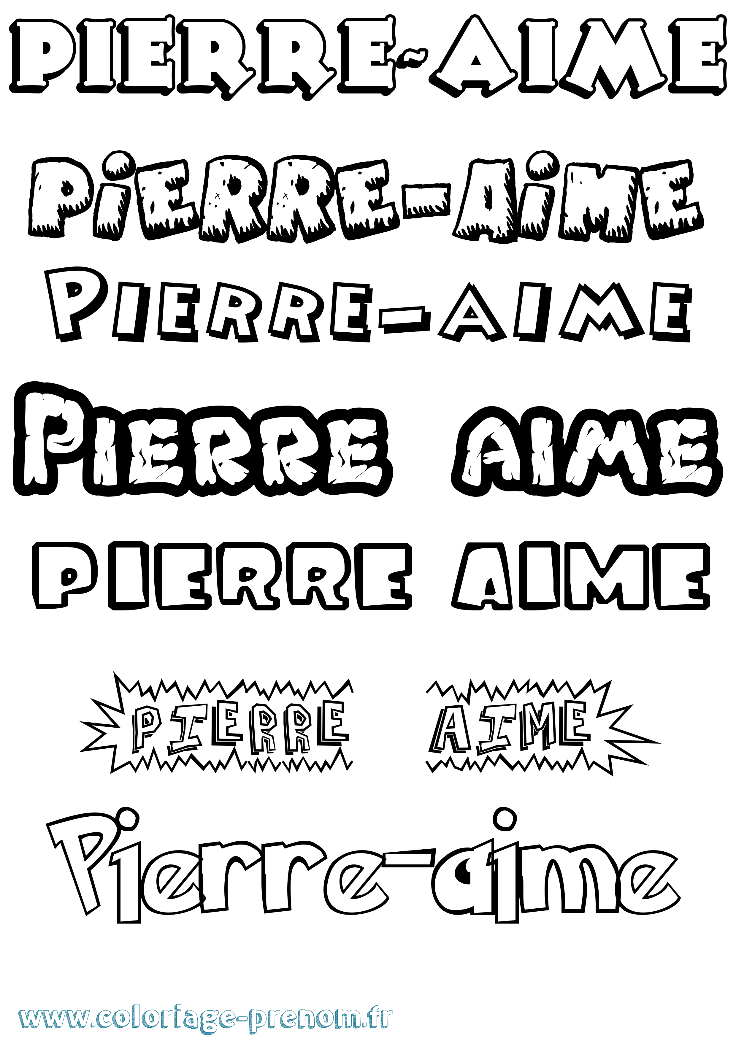 Coloriage prénom Pierre-Aime Dessin Animé