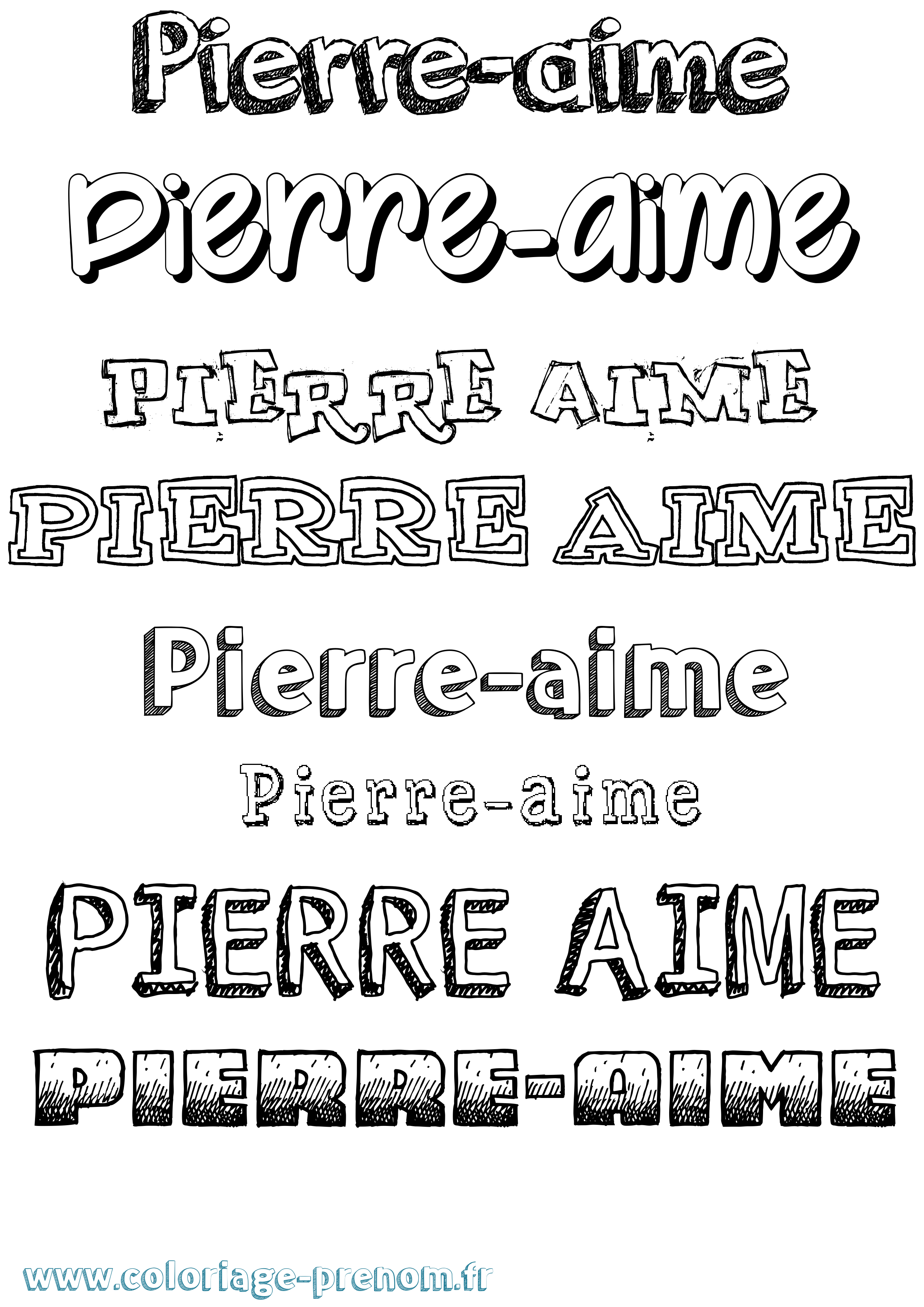 Coloriage prénom Pierre-Aime Dessiné