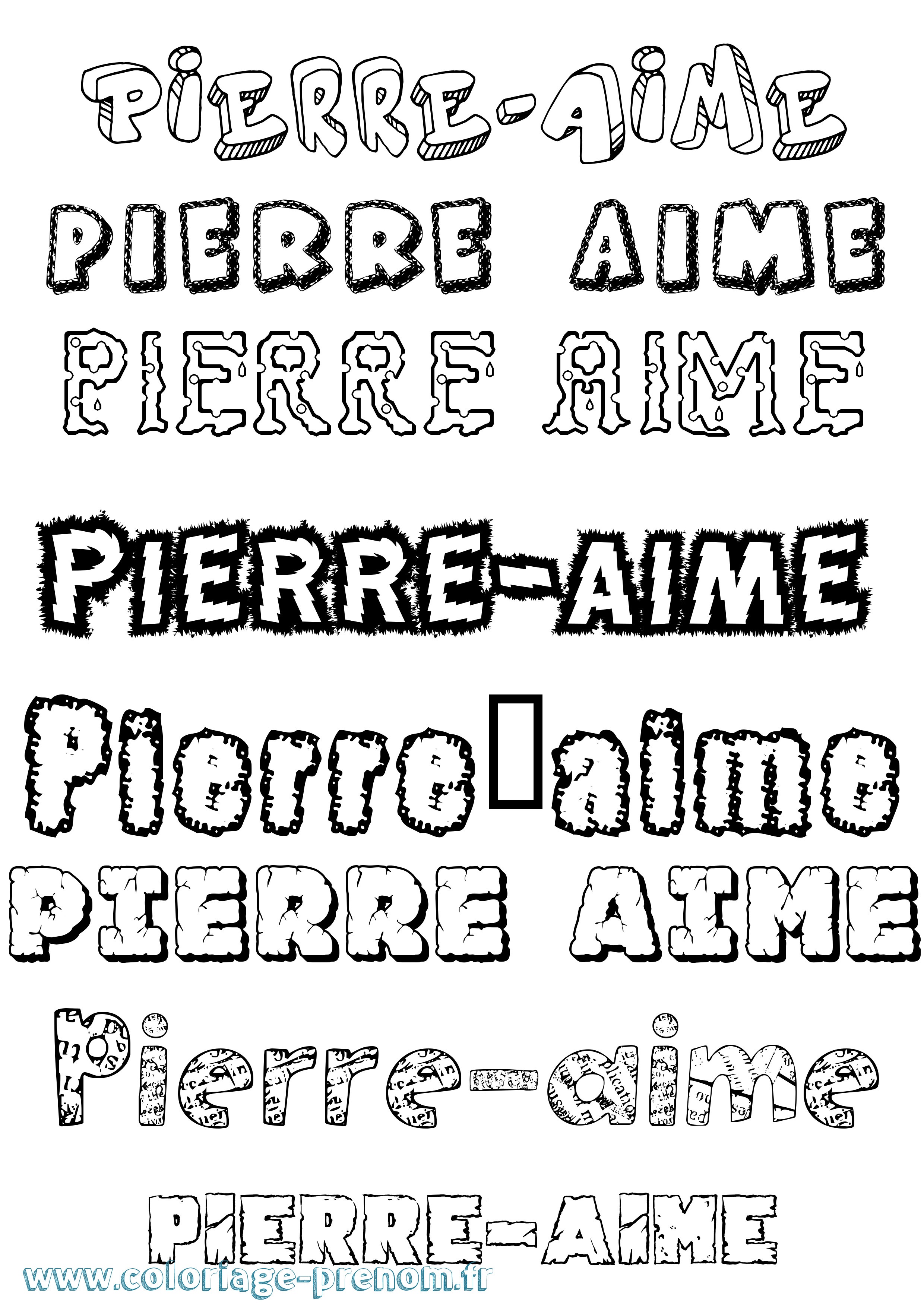 Coloriage prénom Pierre-Aime Destructuré