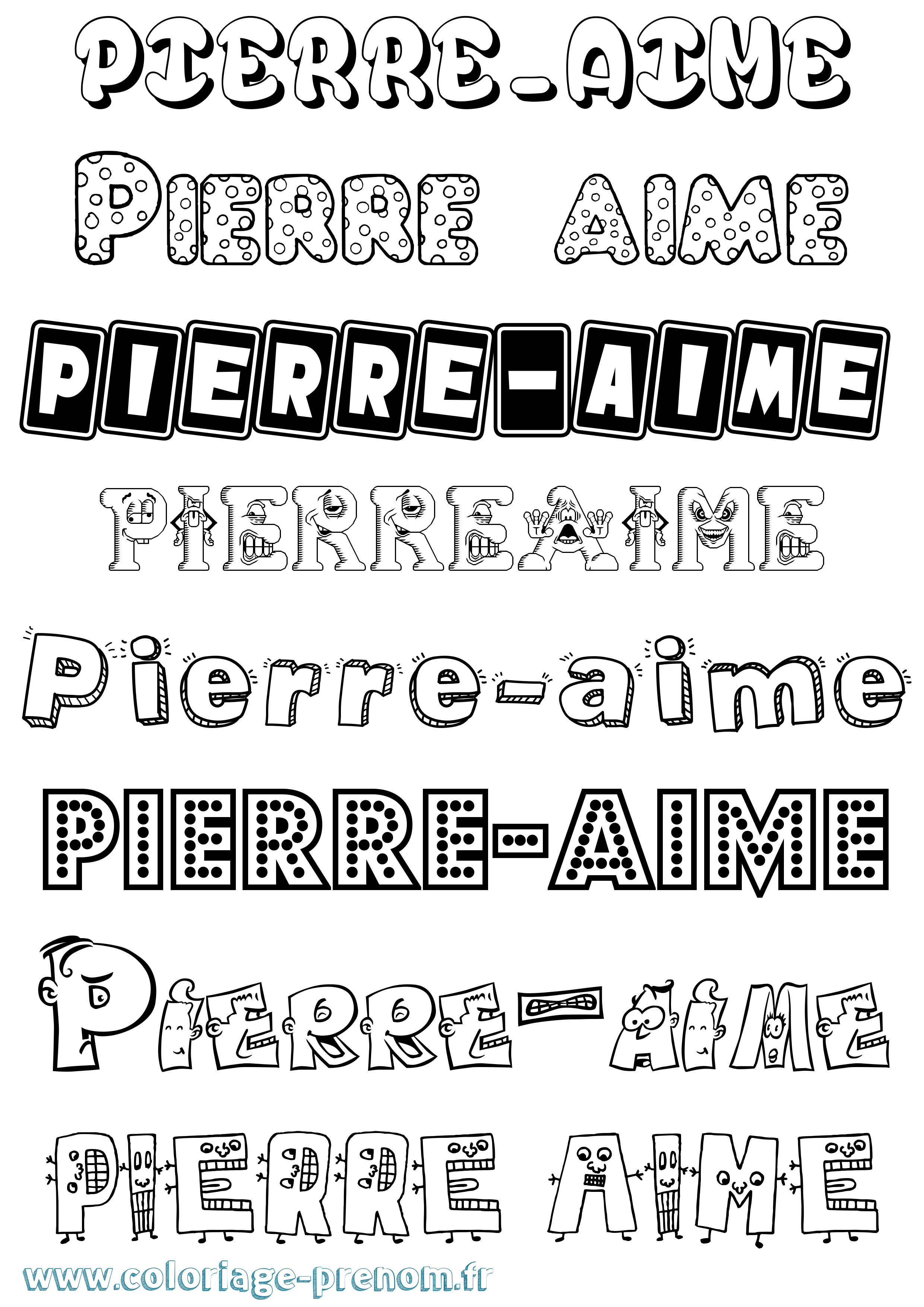 Coloriage prénom Pierre-Aime Fun