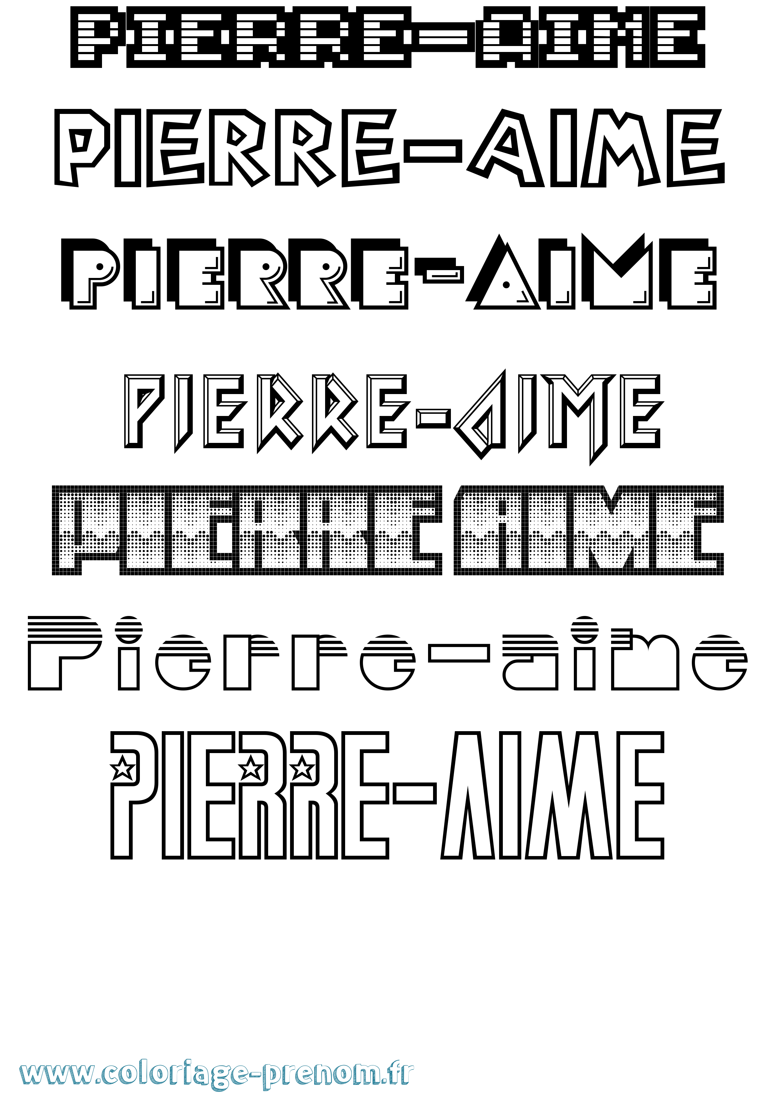 Coloriage prénom Pierre-Aime Jeux Vidéos