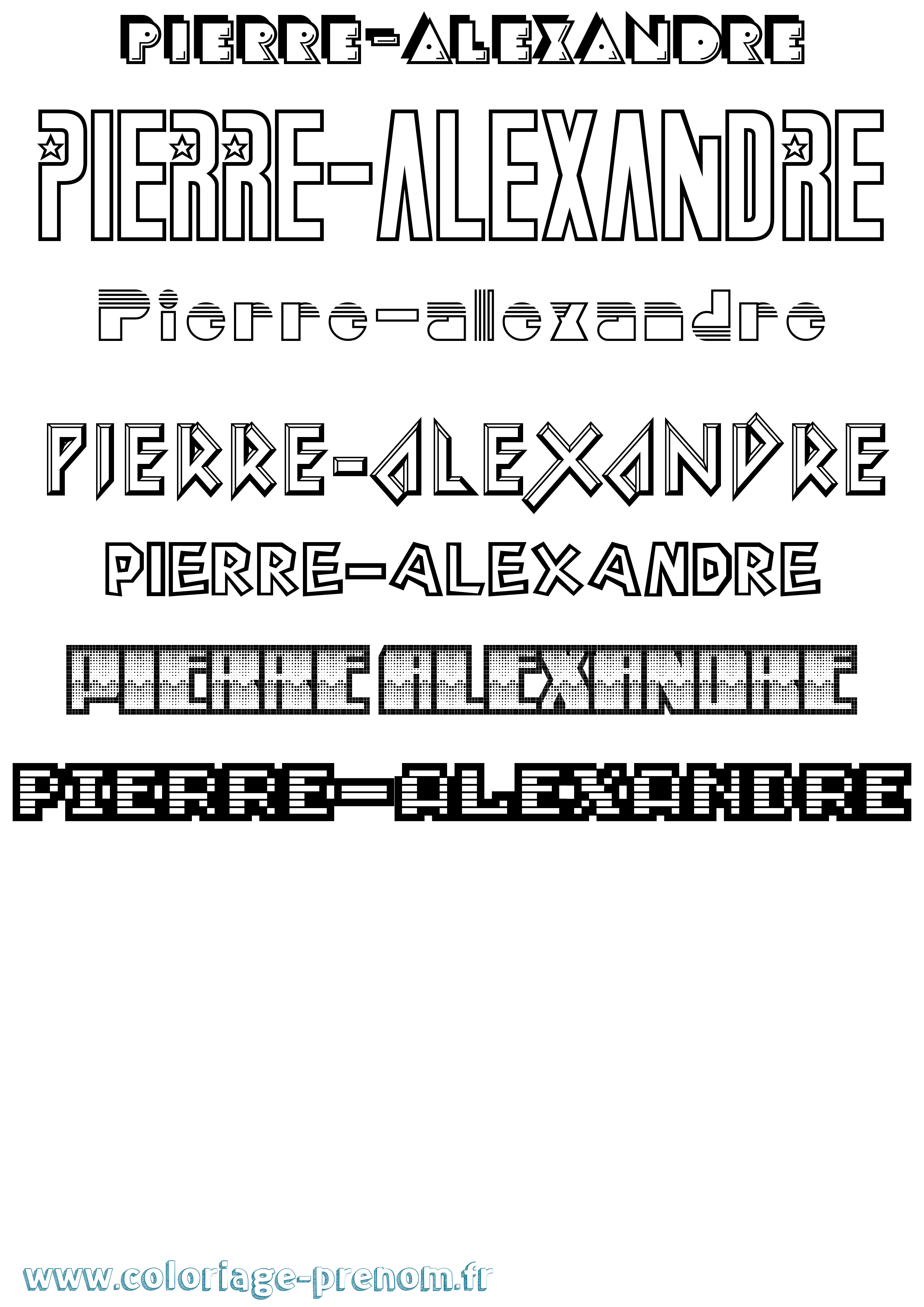 Coloriage prénom Pierre-Alexandre