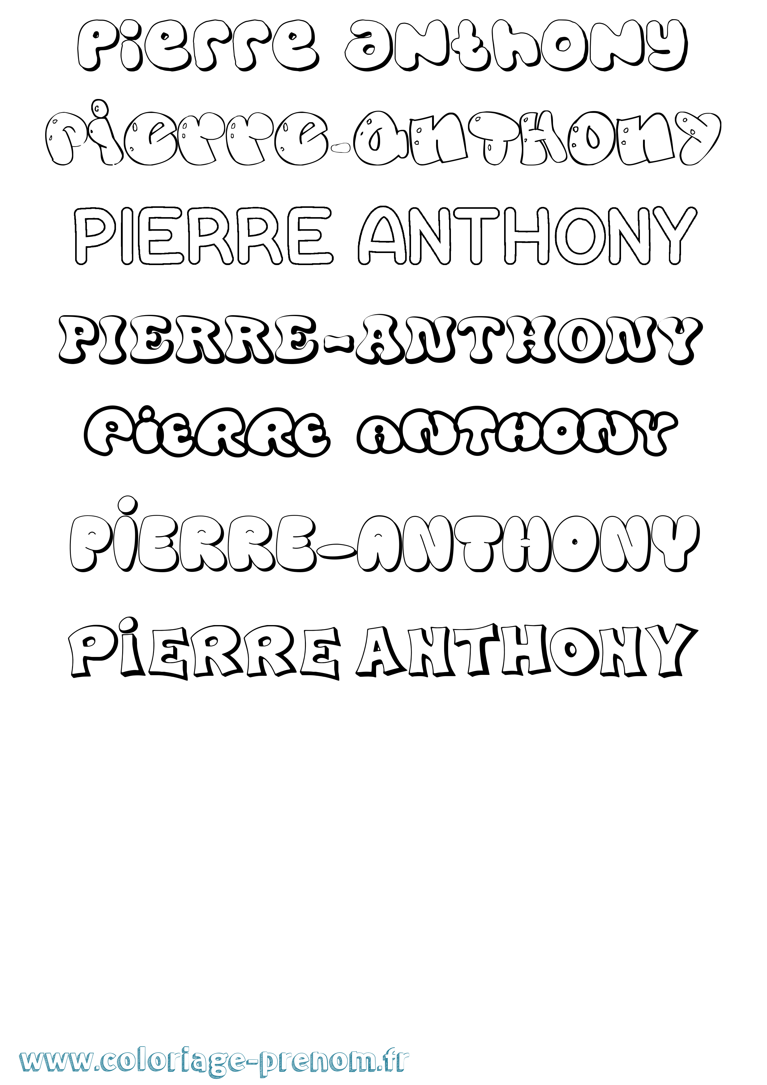 Coloriage Pierre-Anthony Bubble Coloriage prénom Pierre-Anthony Bubble