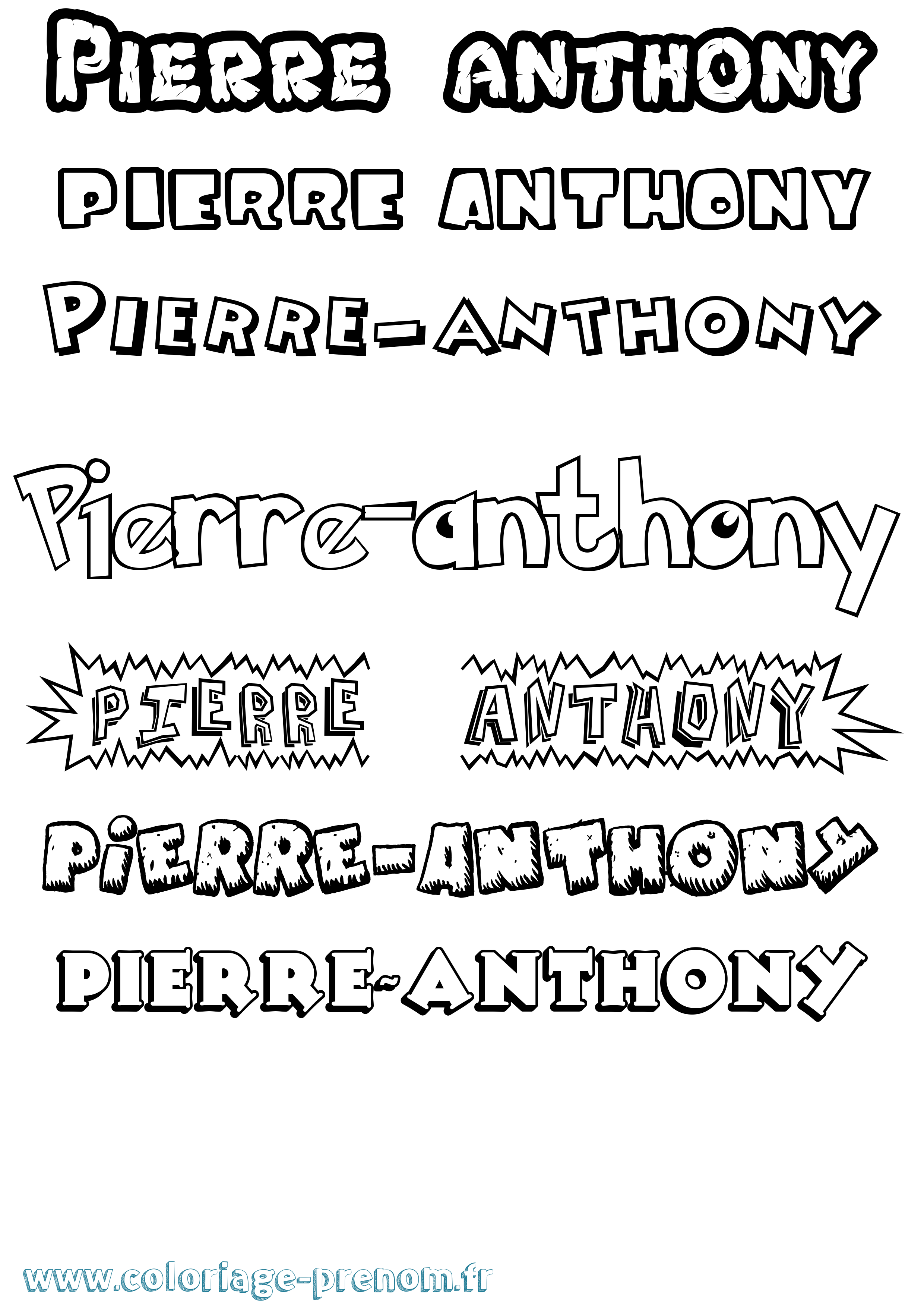 Coloriage Pierre-Anthony Dessin Animé Coloriage prénom Pierre-Anthony Dessin Animé