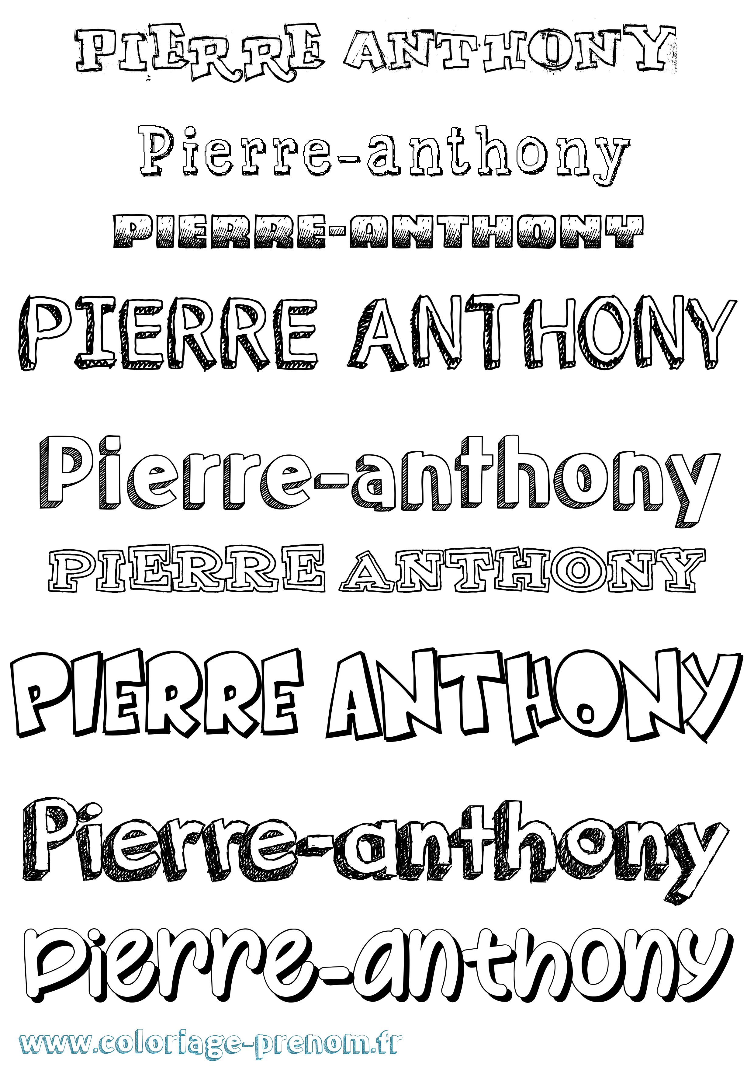Coloriage Pierre-Anthony Dessiné Coloriage prénom Pierre-Anthony Dessiné