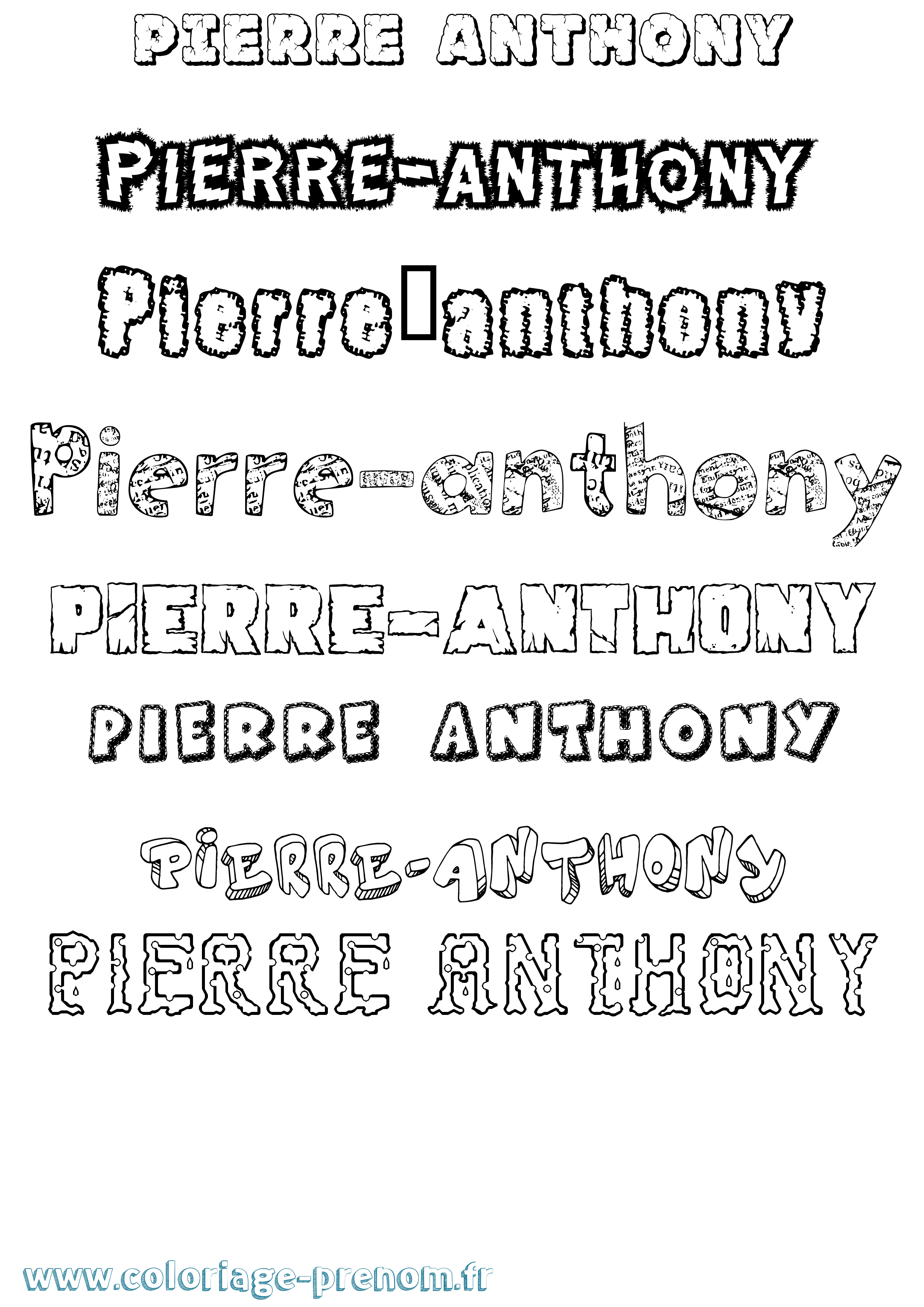 Coloriage Pierre-Anthony Destructuré Coloriage prénom Pierre-Anthony Destructuré