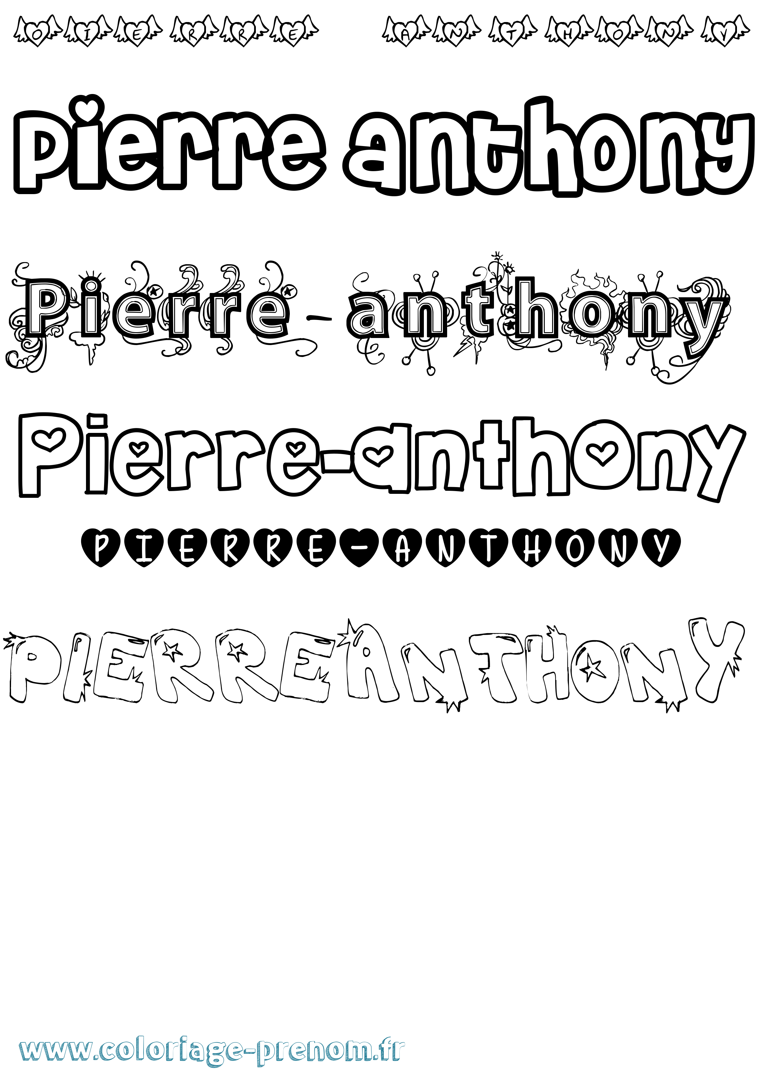 Coloriage Pierre-Anthony Girly Coloriage prénom Pierre-Anthony Girly
