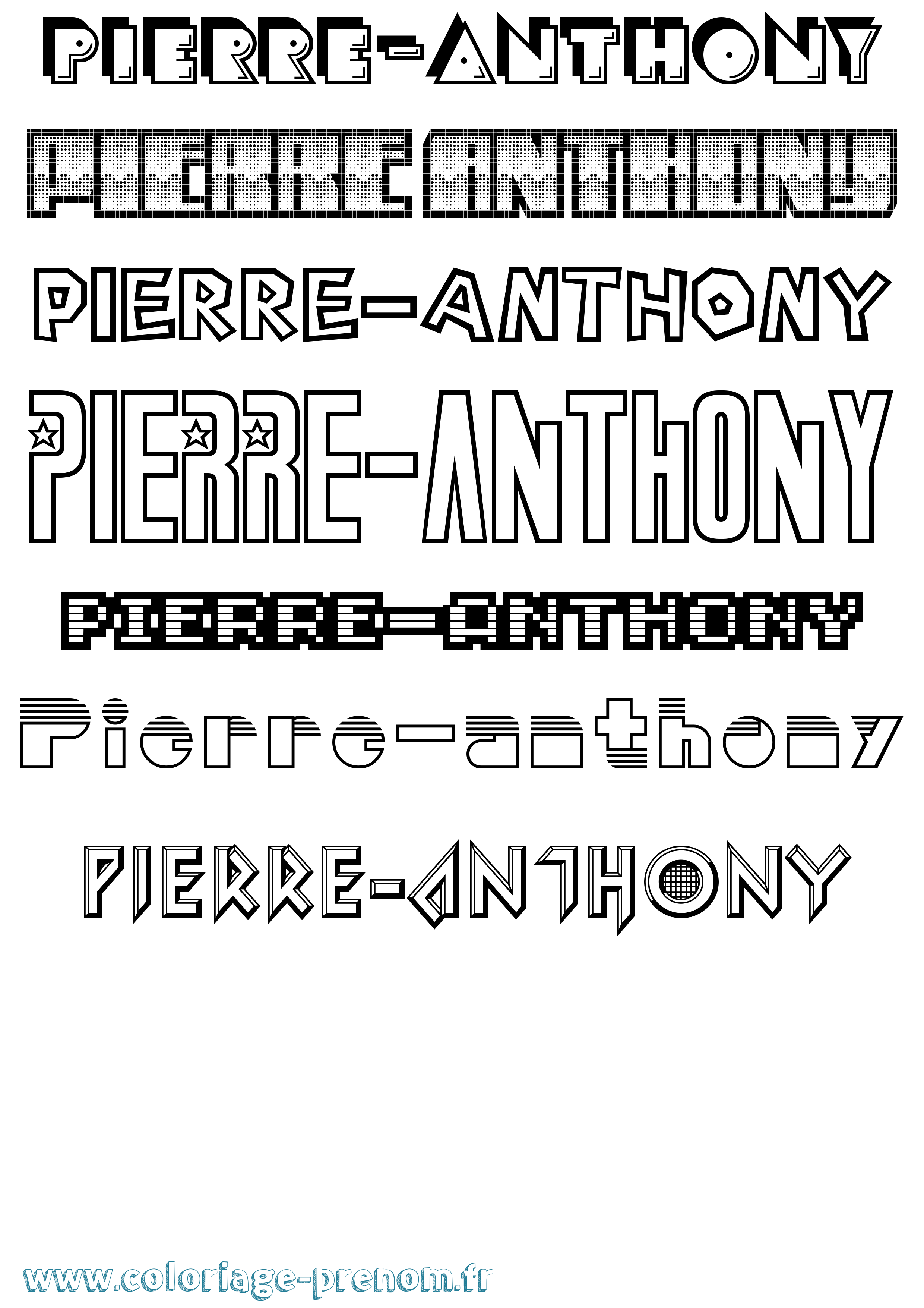 Coloriage Pierre-Anthony Jeux Vidéos Coloriage prénom Pierre-Anthony Jeux Vidéos