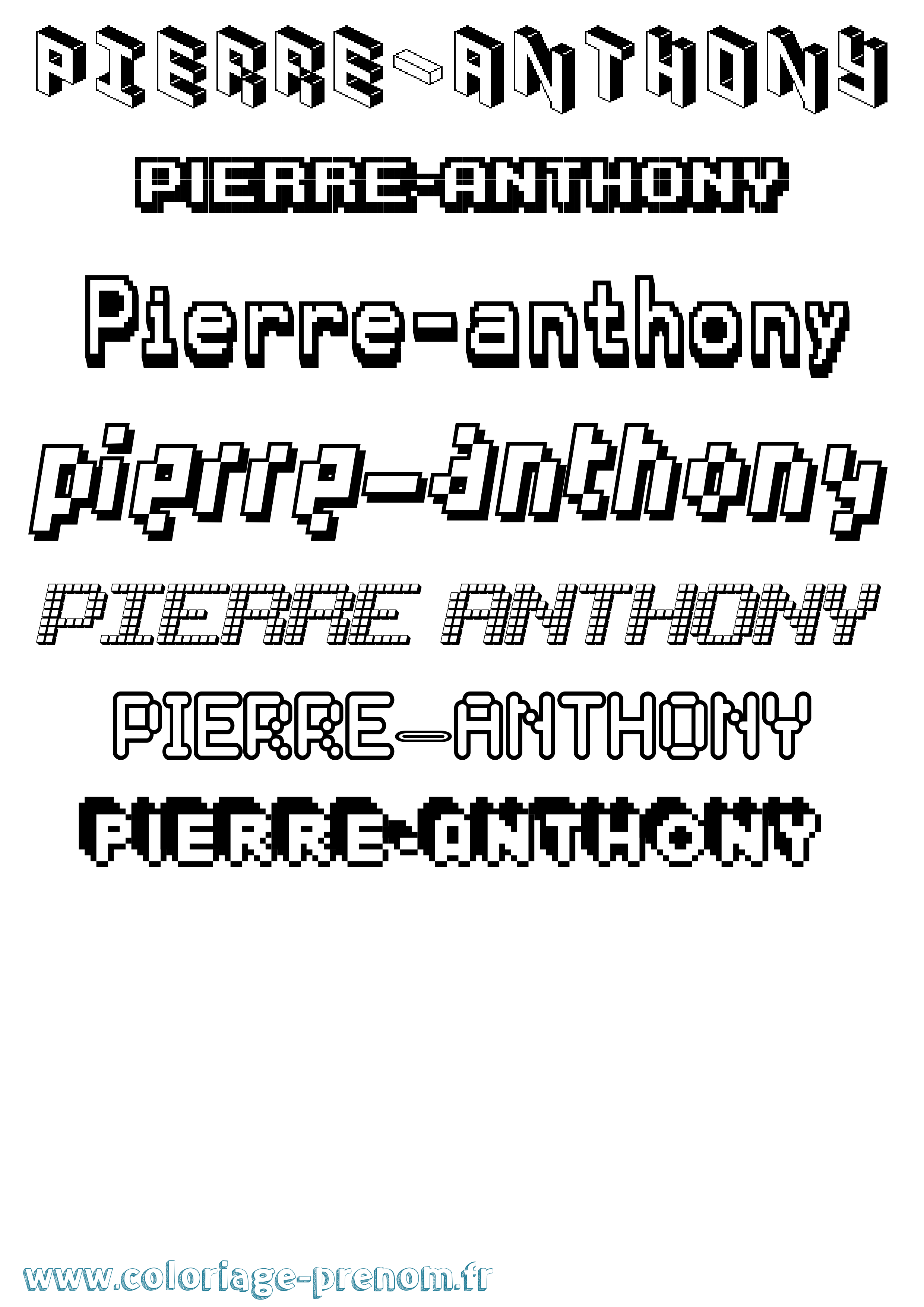 Coloriage Pierre-Anthony Pixel Coloriage prénom Pierre-Anthony Pixel
