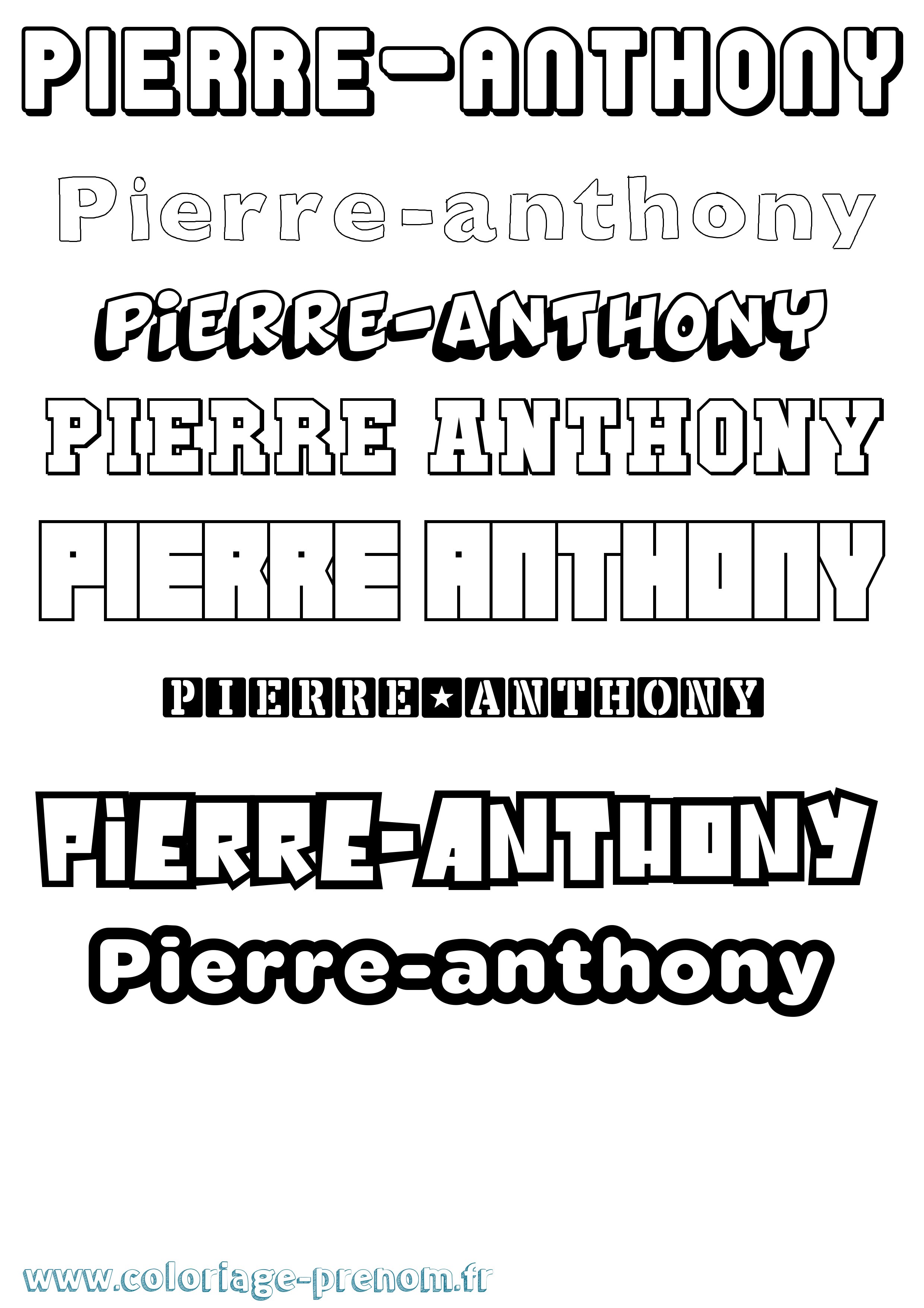 Coloriage Pierre-Anthony Simple Coloriage prénom Pierre-Anthony Simple