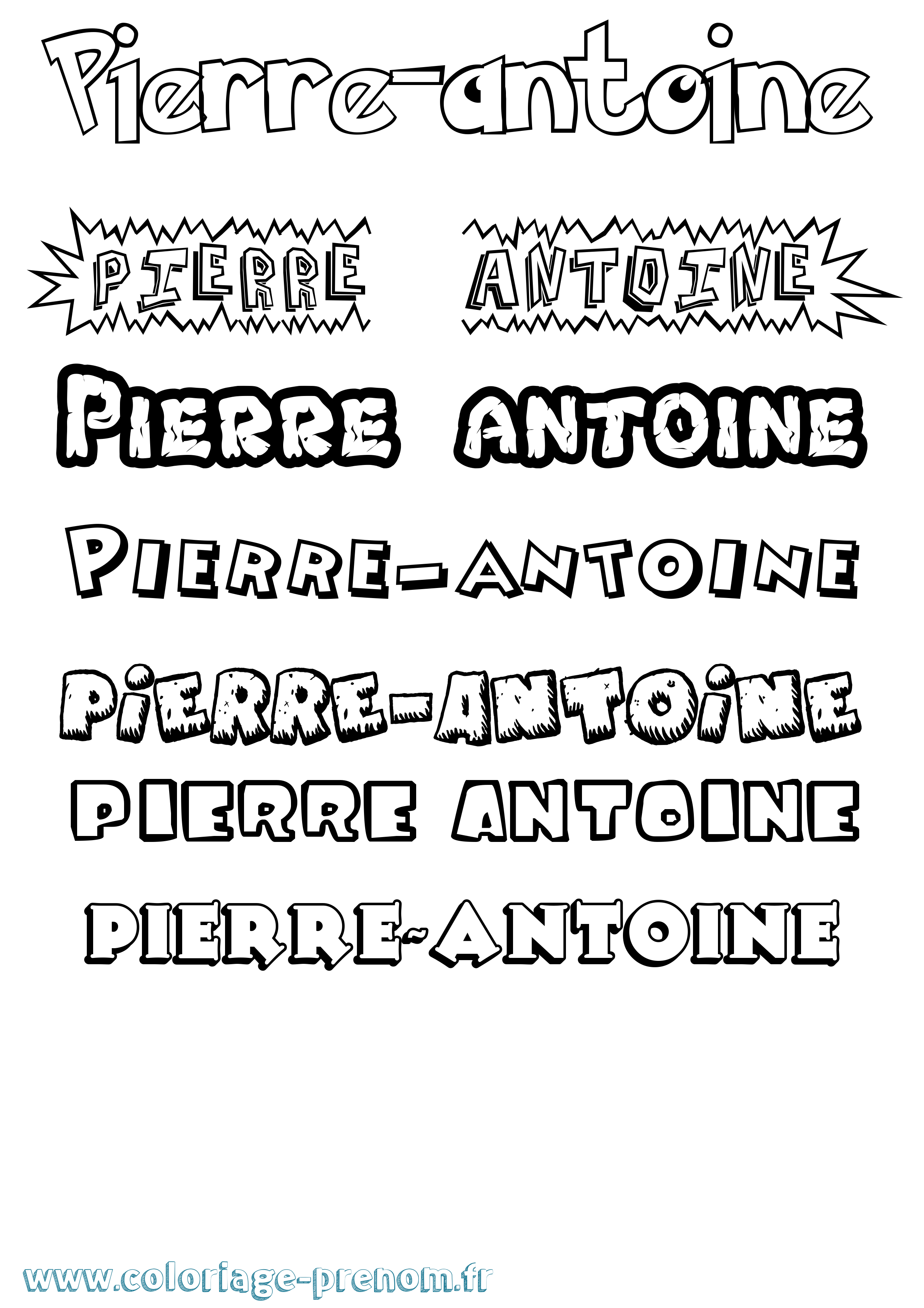 Coloriage prénom Pierre-Antoine Dessin Animé