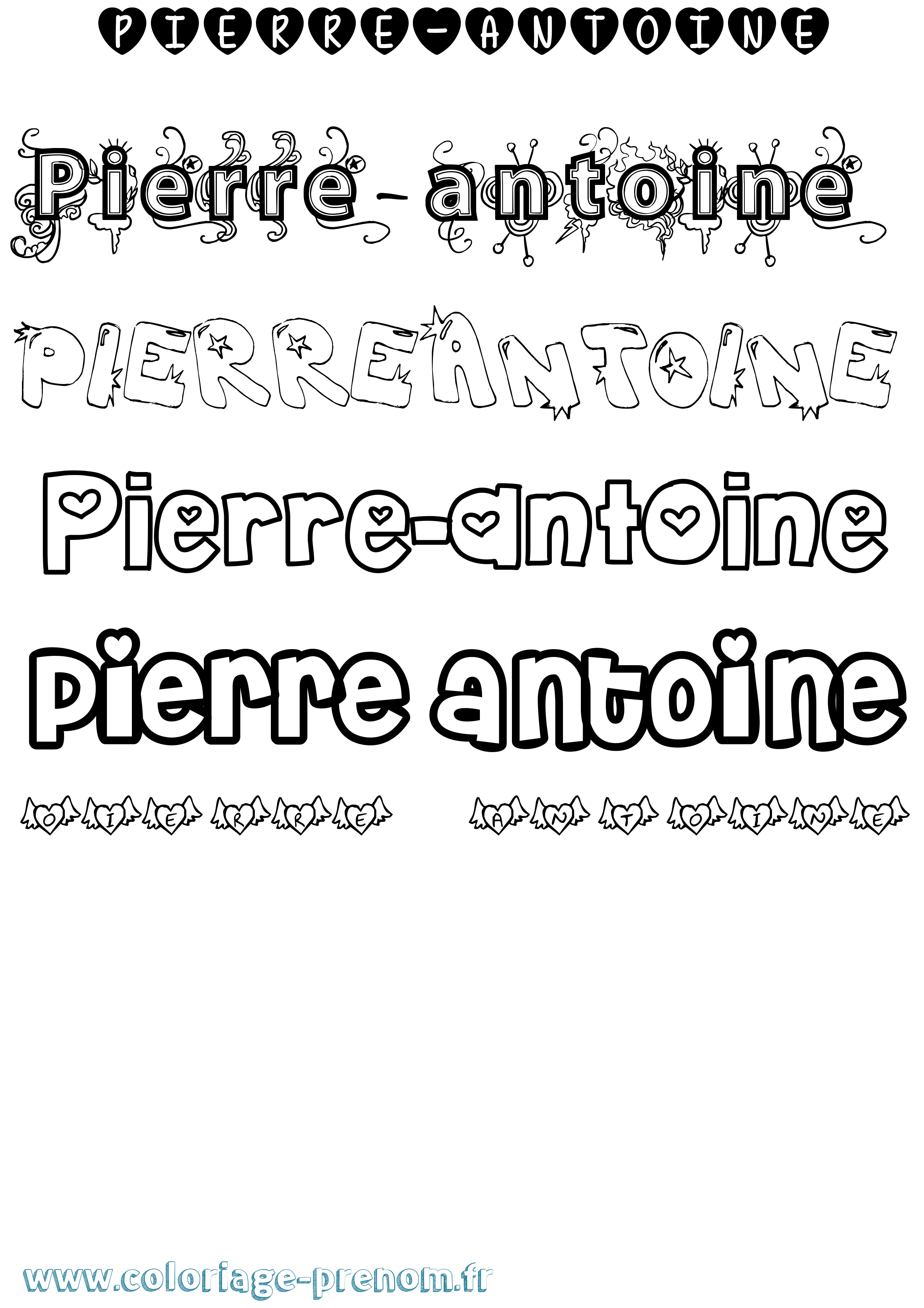Coloriage prénom Pierre-Antoine Girly