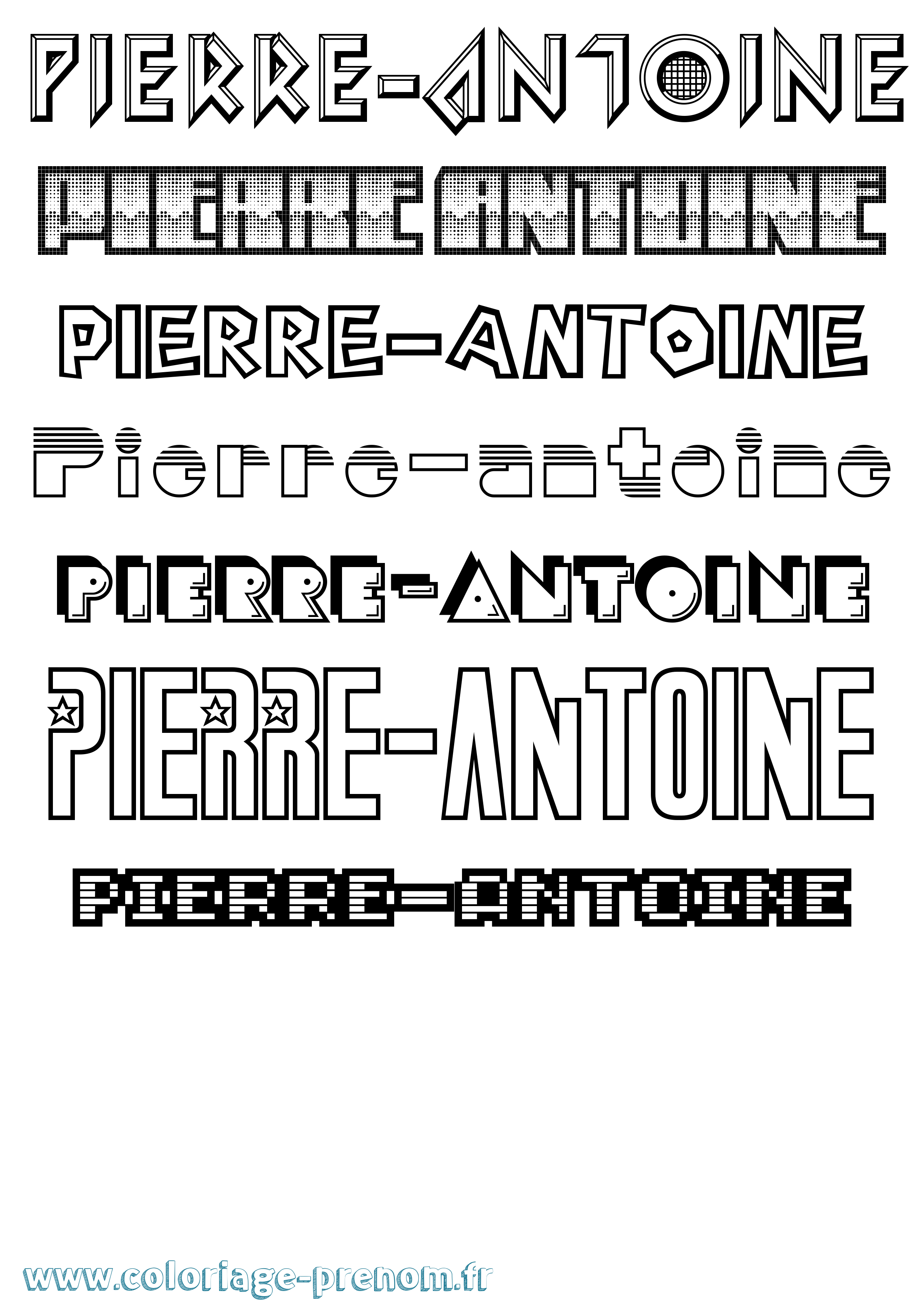 Coloriage prénom Pierre-Antoine Jeux Vidéos