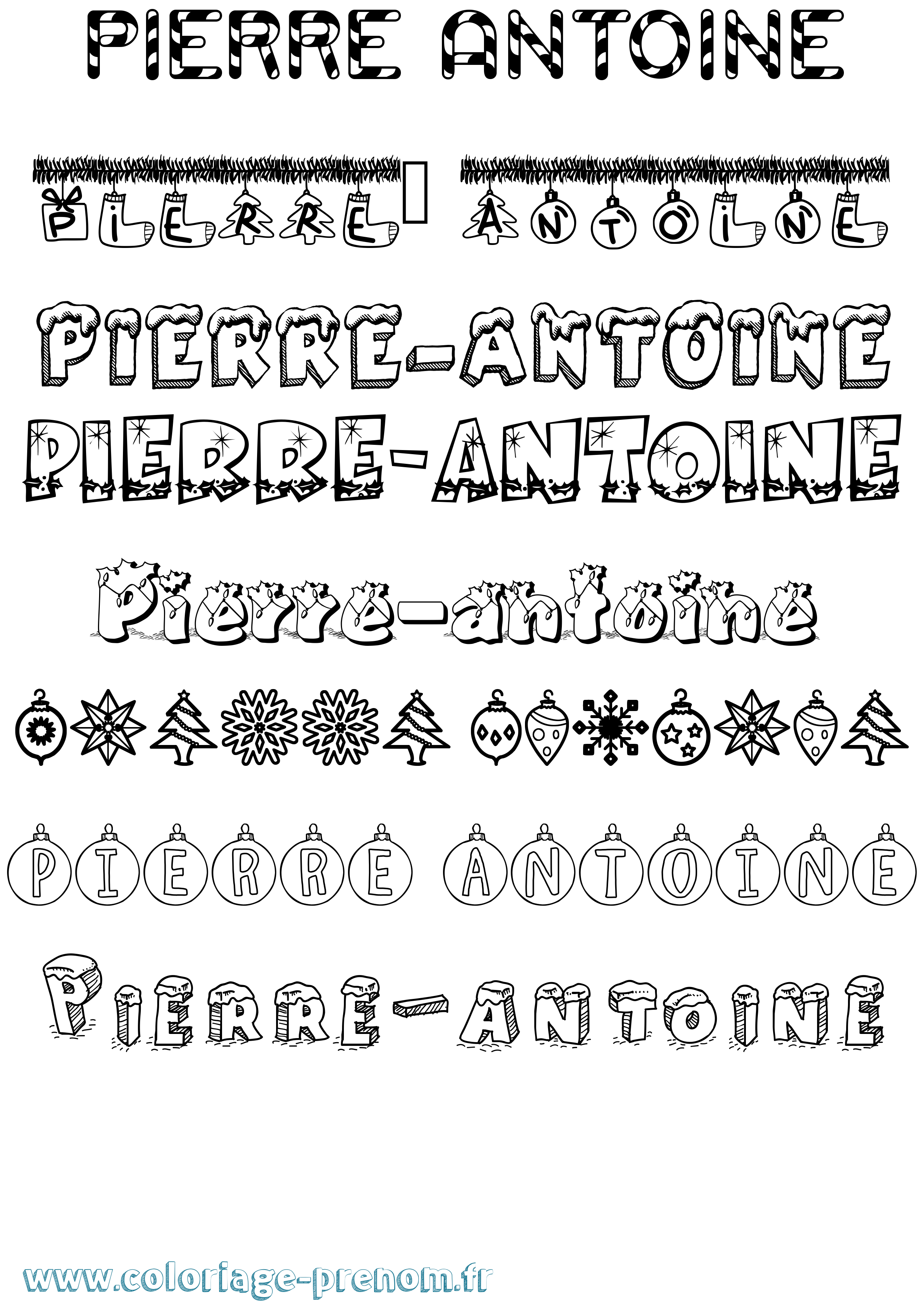 Coloriage prénom Pierre-Antoine Noël