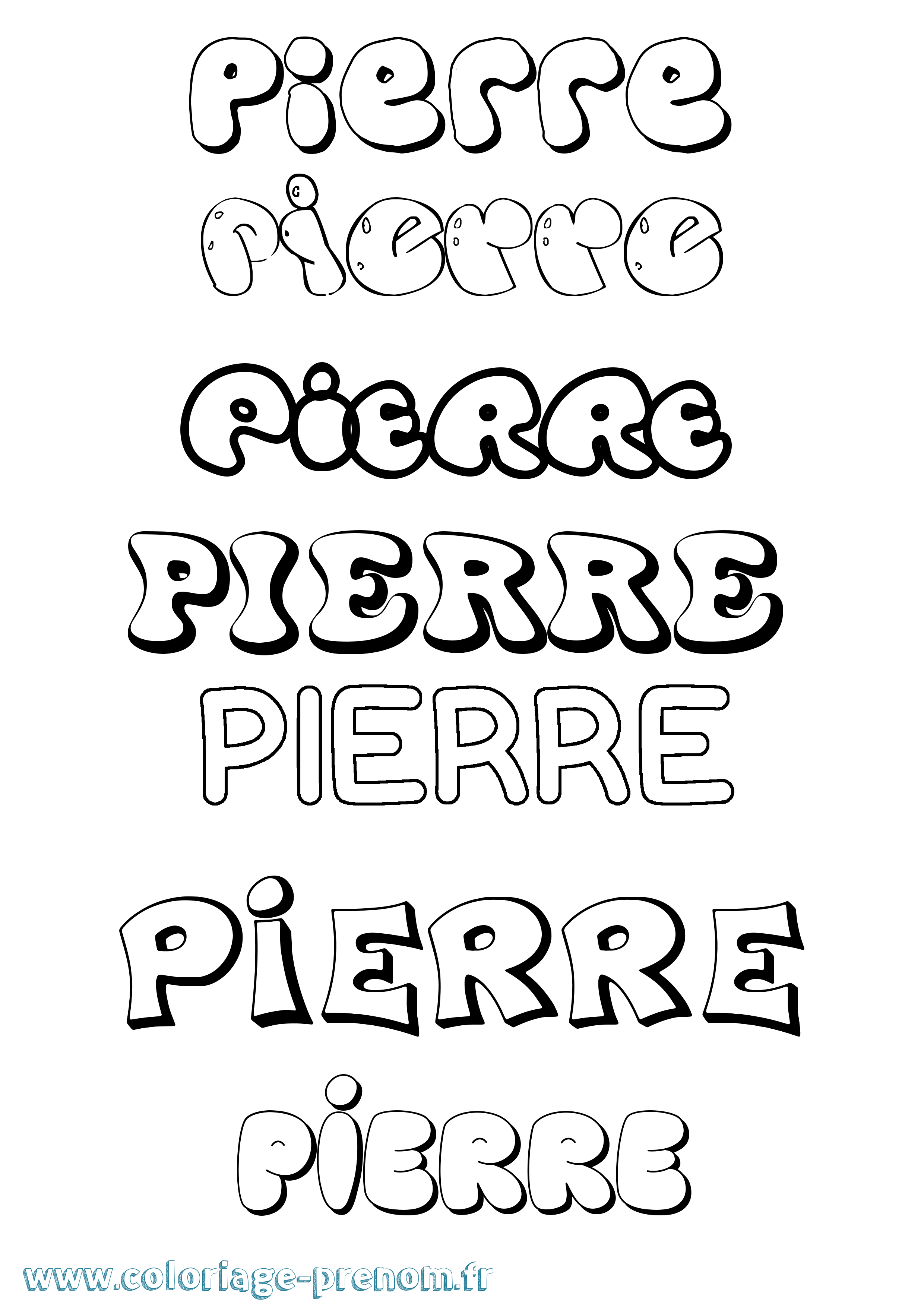 Coloriage prénom Pierre Bubble