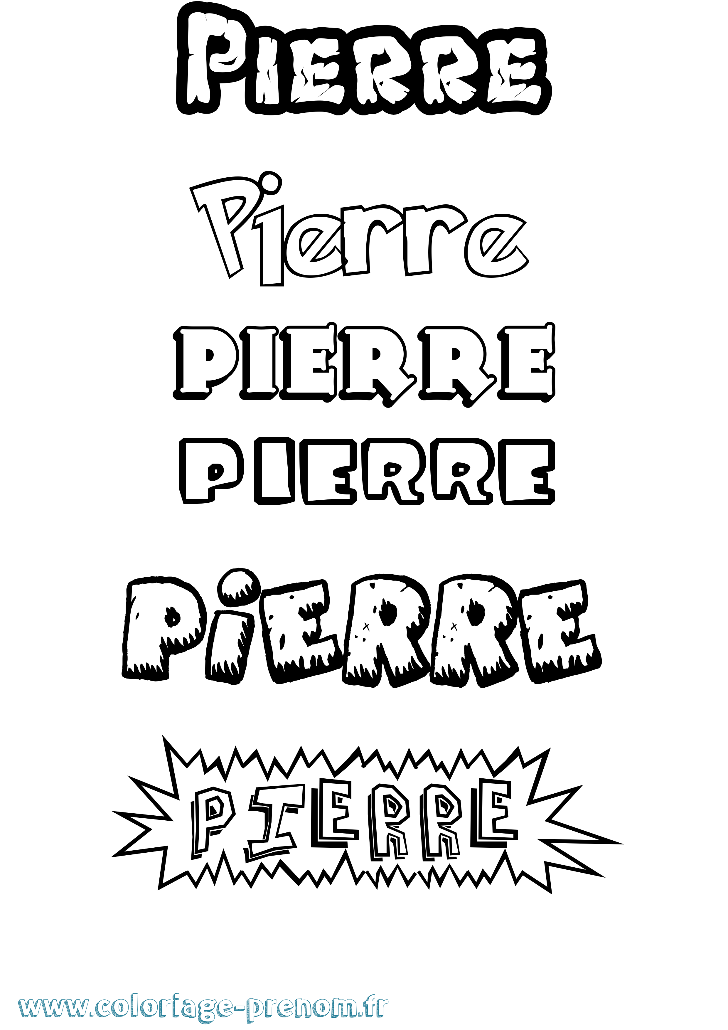 Coloriage prénom Pierre Dessin Animé