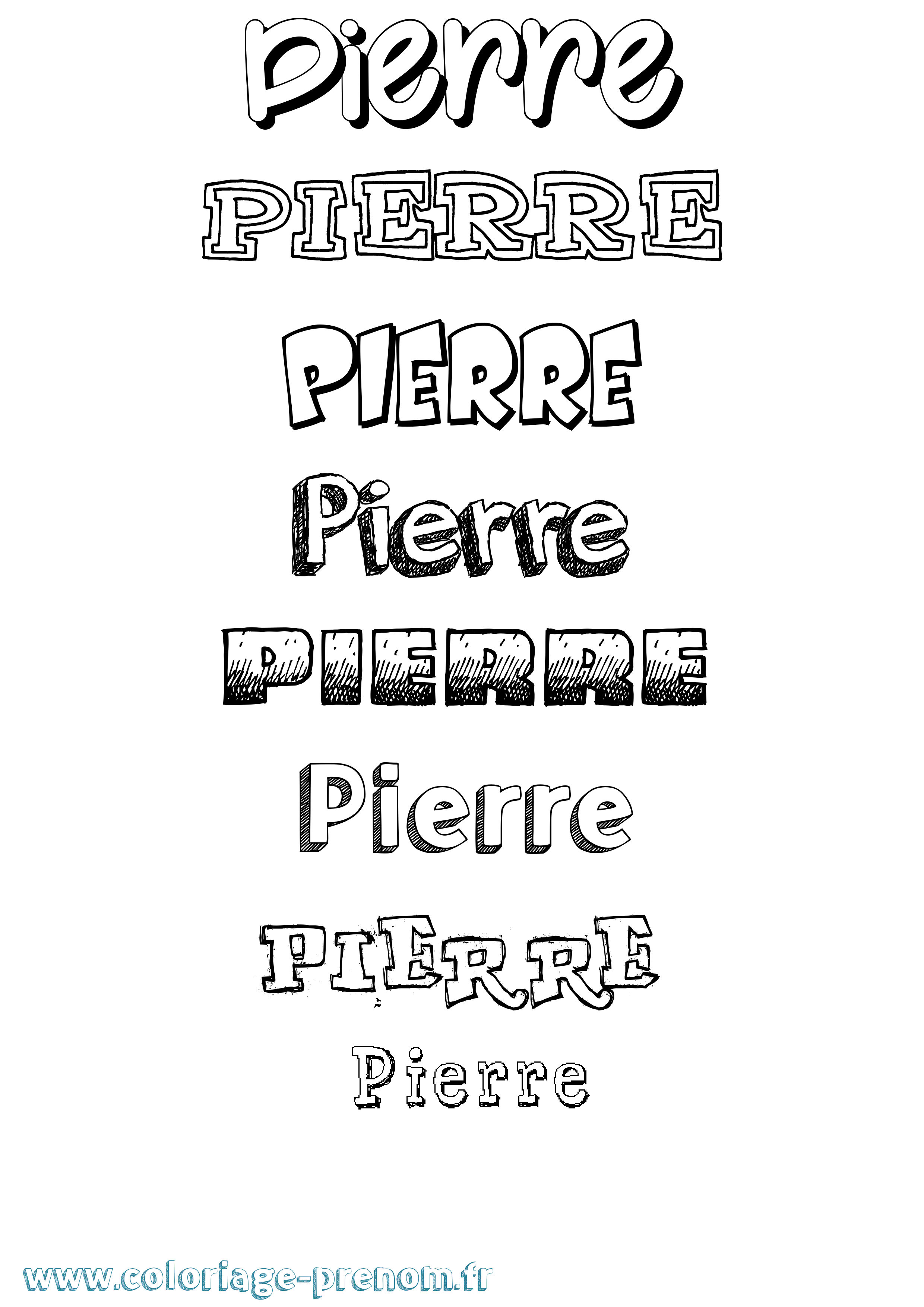 Coloriage prénom Pierre Dessiné