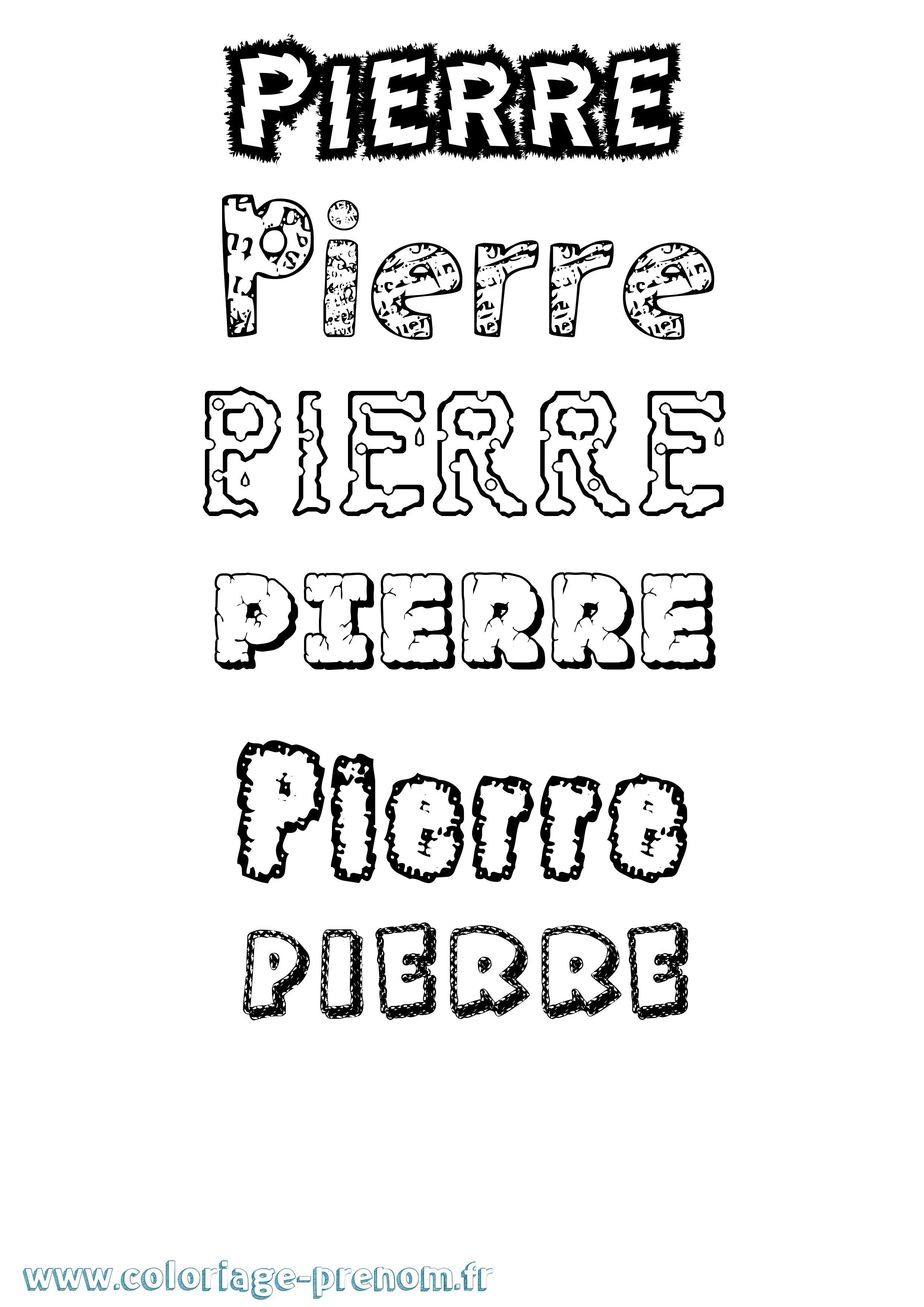 Coloriage prénom Pierre Destructuré