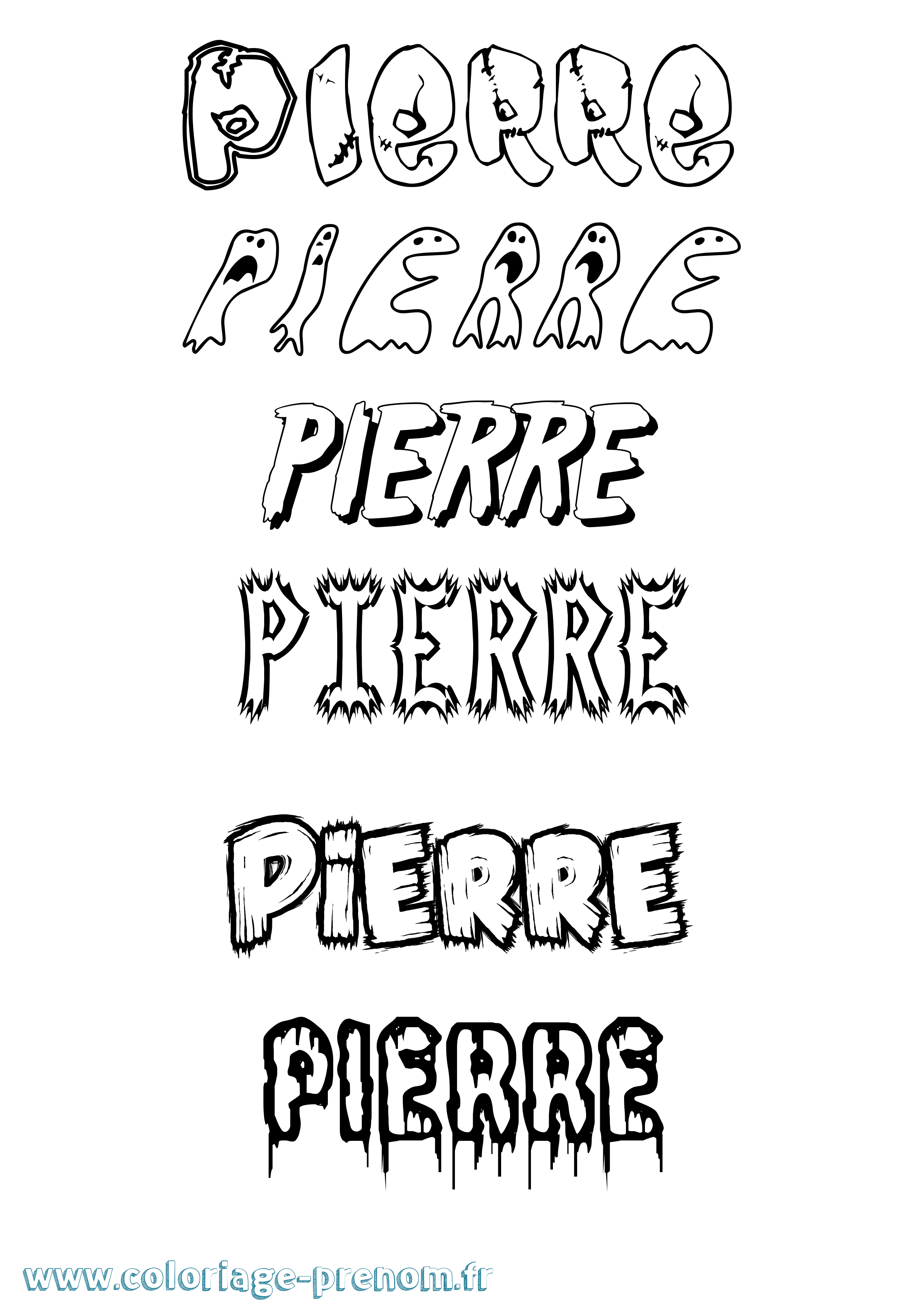 Coloriage prénom Pierre Frisson